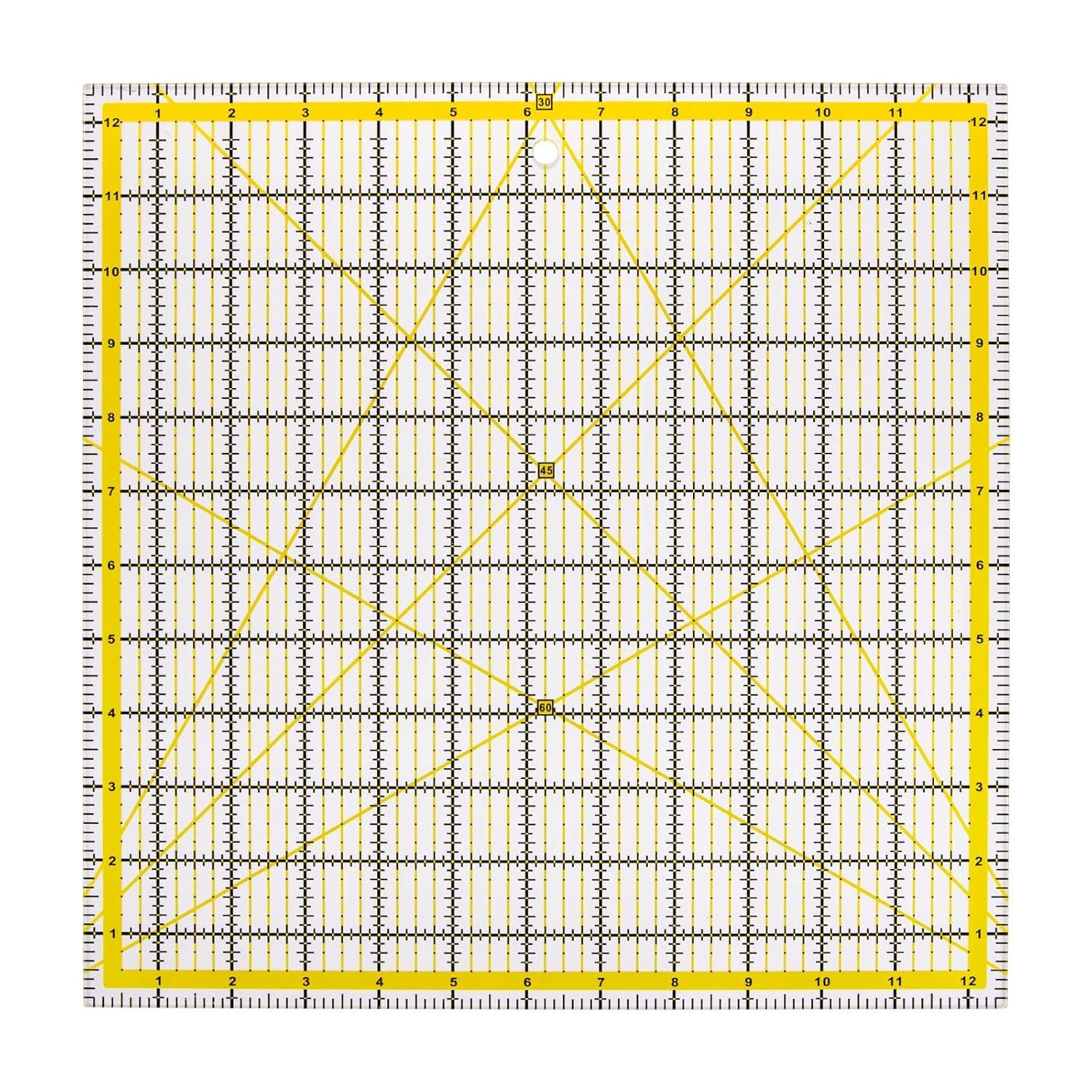 Set of 5 Acrylic Quilting Rulers, Square Fabric Cutting Ruler with Grid Lines