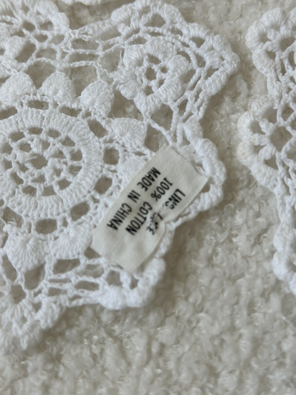 4 Inch White Heart Shapes Crochet Lace Doilies 12 Count