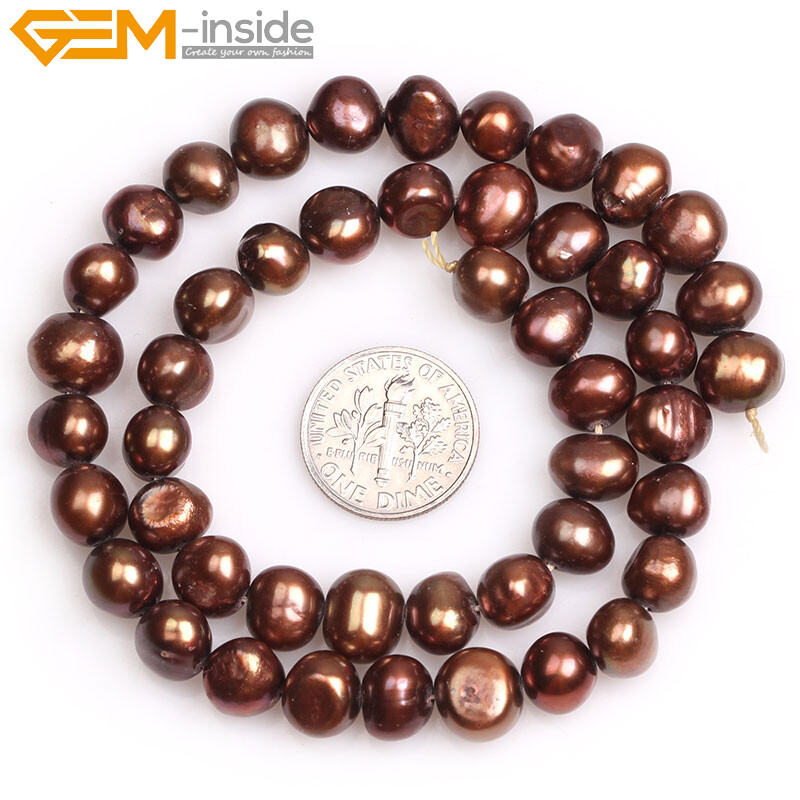 Real Baroque Flat Cultured Freeform Freshwater Pearl Beads Jewelry Making 15″