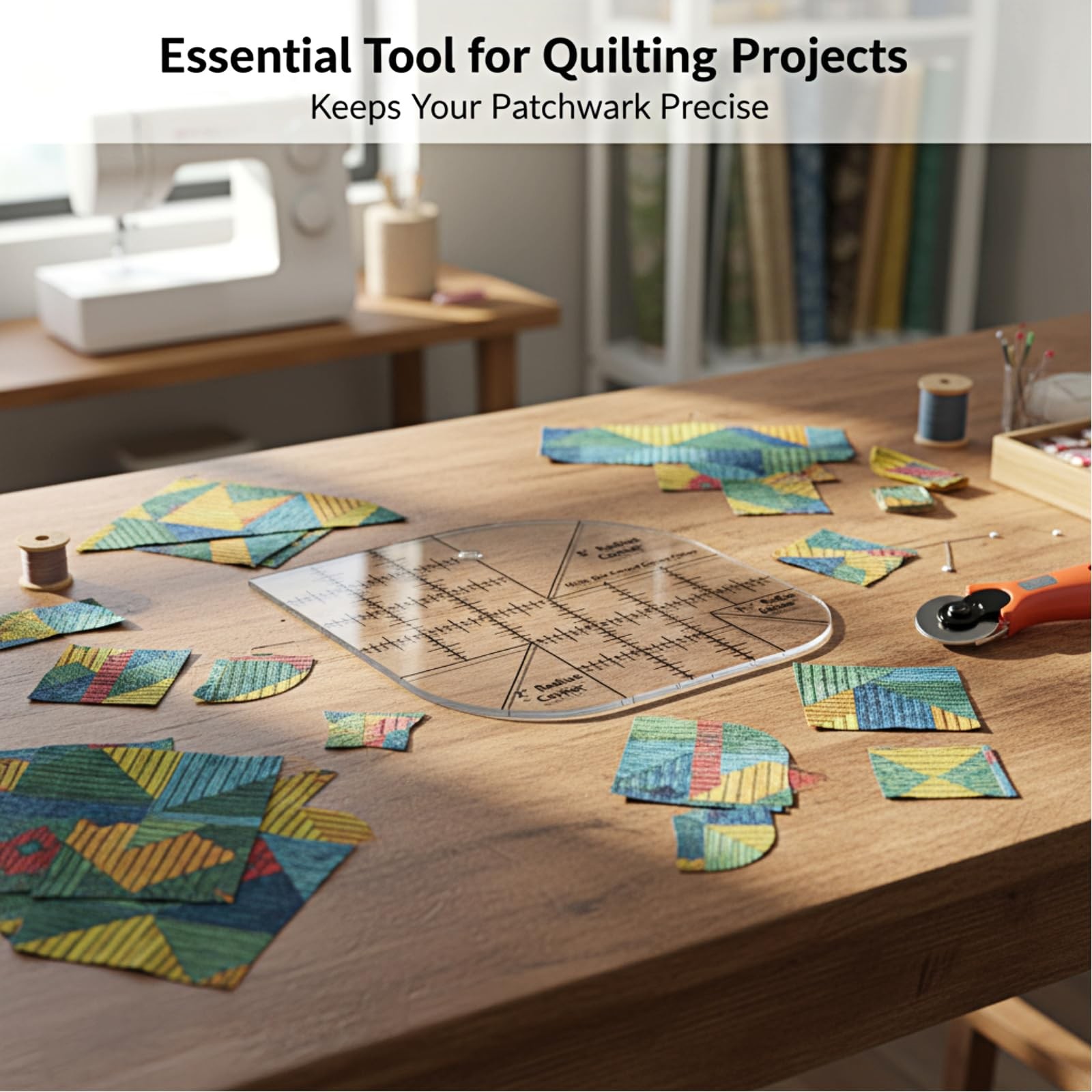 Curved Corner Cutter Quilting Ruler | 6 Acrylic Template Tool | Transparent