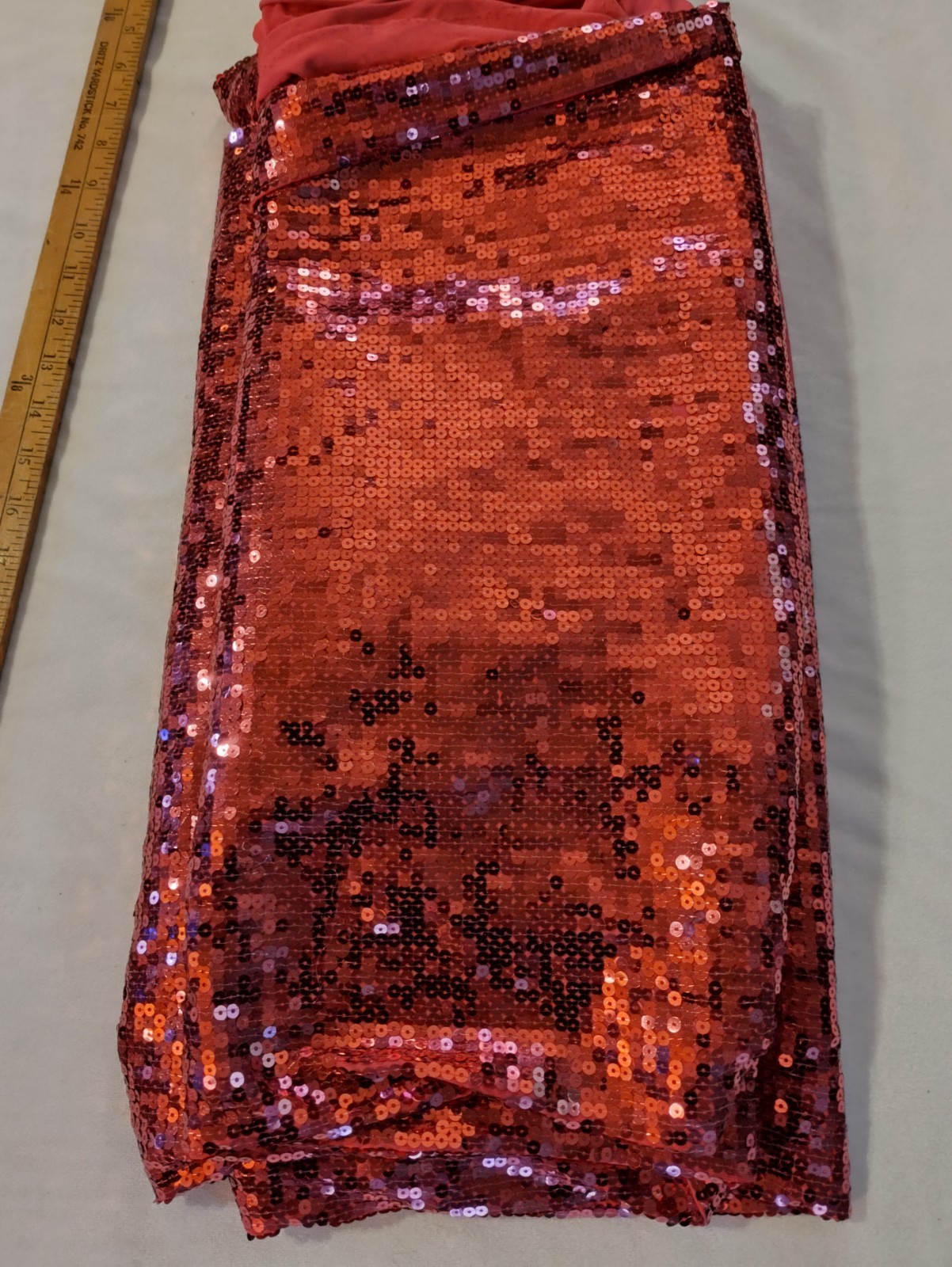 Hot Pink Sequin Fabric, Almost 3 Yards, Stretch Knit Backing, Costume, Dancewear