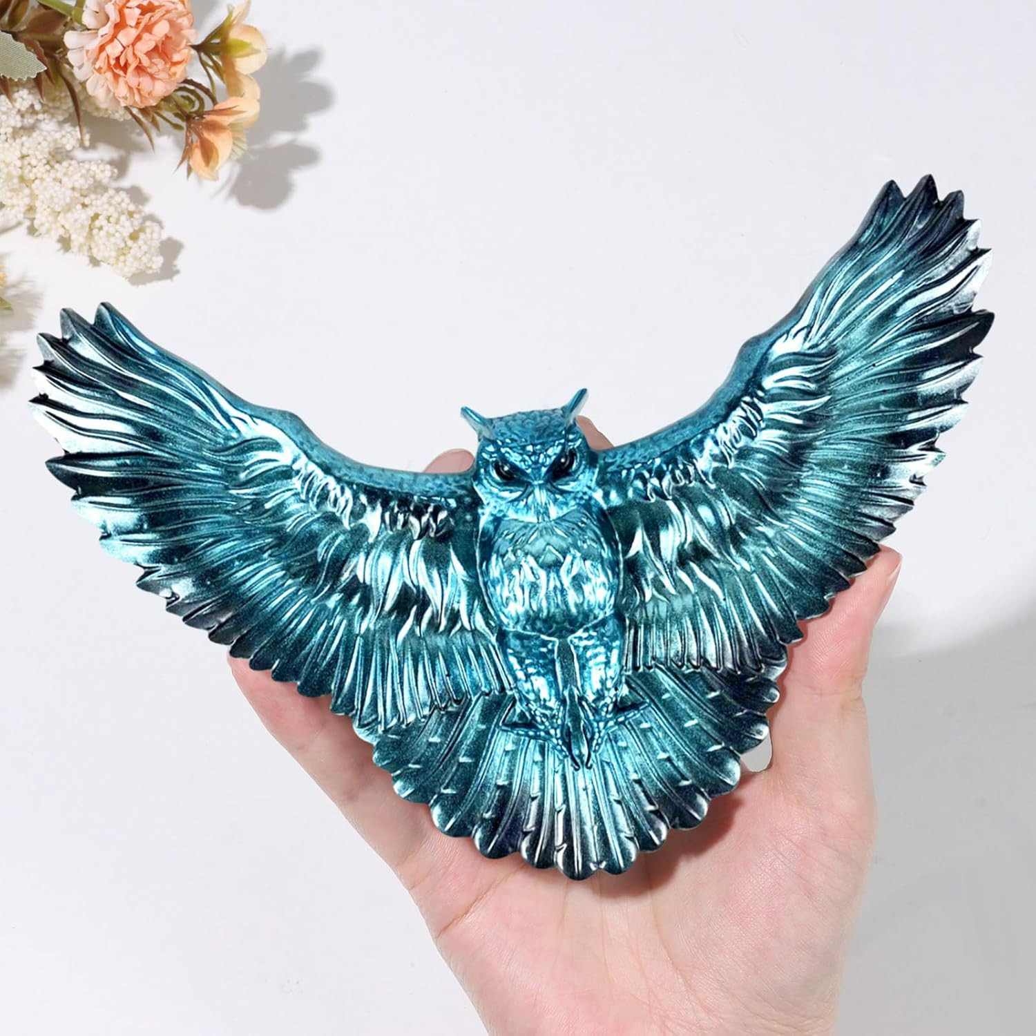 3D Crystal Owl Silicone Mold Winged Owl Resin Mold for Epoxy/Uv Resin Casting, D