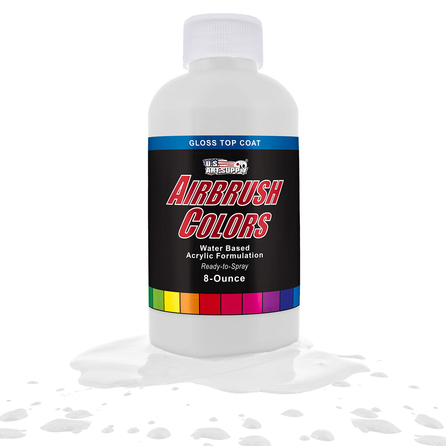 US Art Supply 8-Ounce Protective Clear Gloss Top Coat Airbrush Paint Clear
