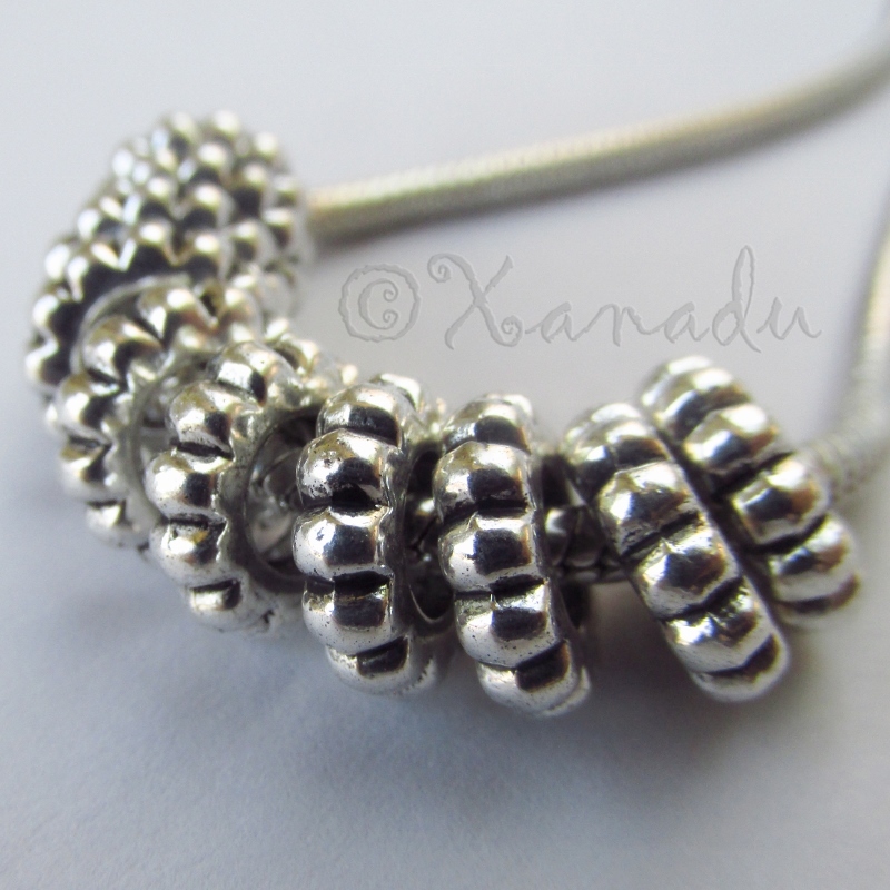 Wholesale Silver Plated Large Hole European Spacer Beads C0532 – 10, 20 Or 50PCs