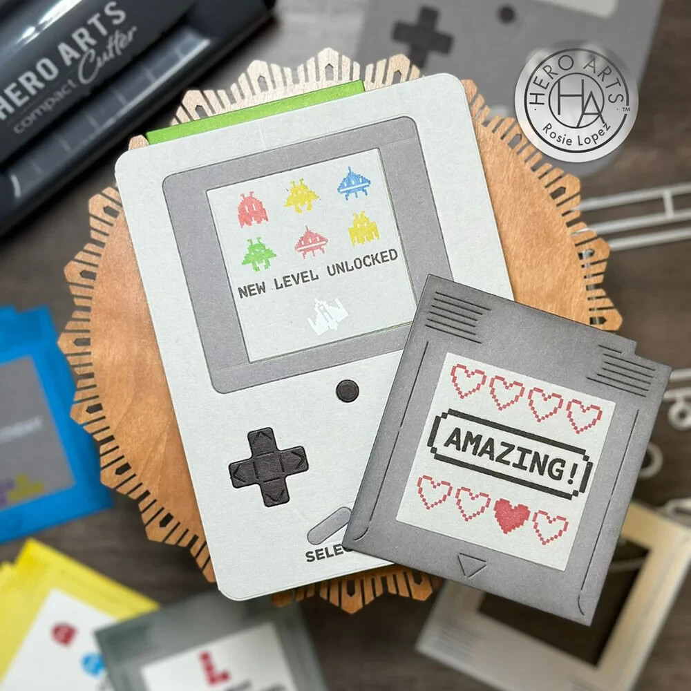 Hero Arts & Ralph Tyndall (HA + RT) “RETRO GAME” Clear Stamps & Dies Bundle 2024
