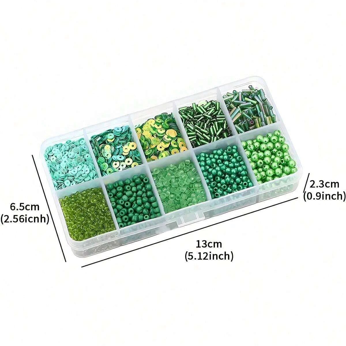 1000PCS Mixed Glass Beads & Sequins Kit Seed Bugle Tube DIY Jewelry Crafts