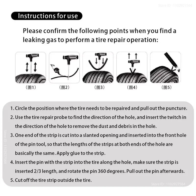 Car Truck Motorcycle Tire Repair Kit DIY Flat Home Plug Patch Multi Pliers Box