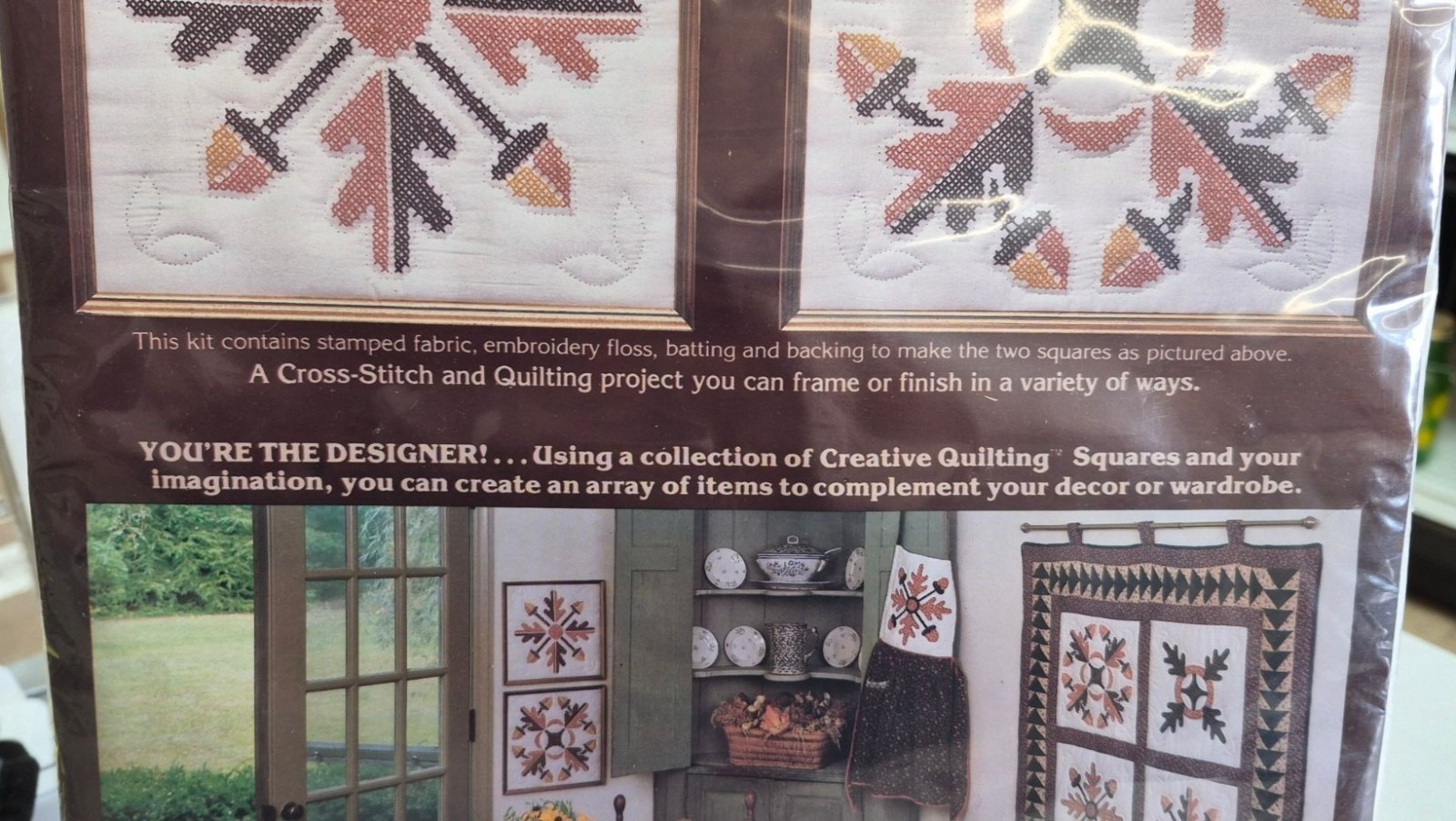 Paragon Creative Quilting Squares Kit Oak Leaf Acorn Cross Stitch Needle Craft