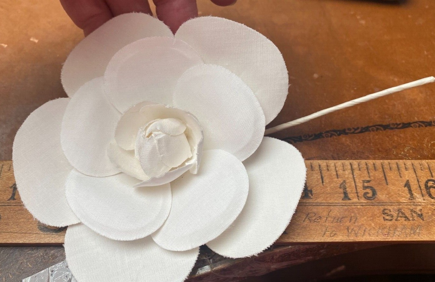 vintage cotton gardenia 4×6″ white 1pc Czechoslovakia