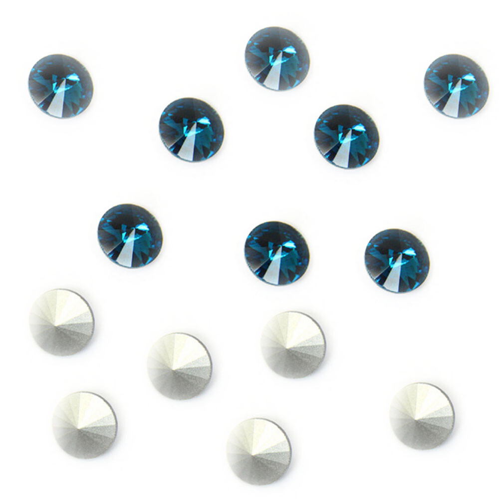 144PCS Point Back Crystals Rhinestone Rivoli Fancy Glass Stones 6mm-18mm Varies
