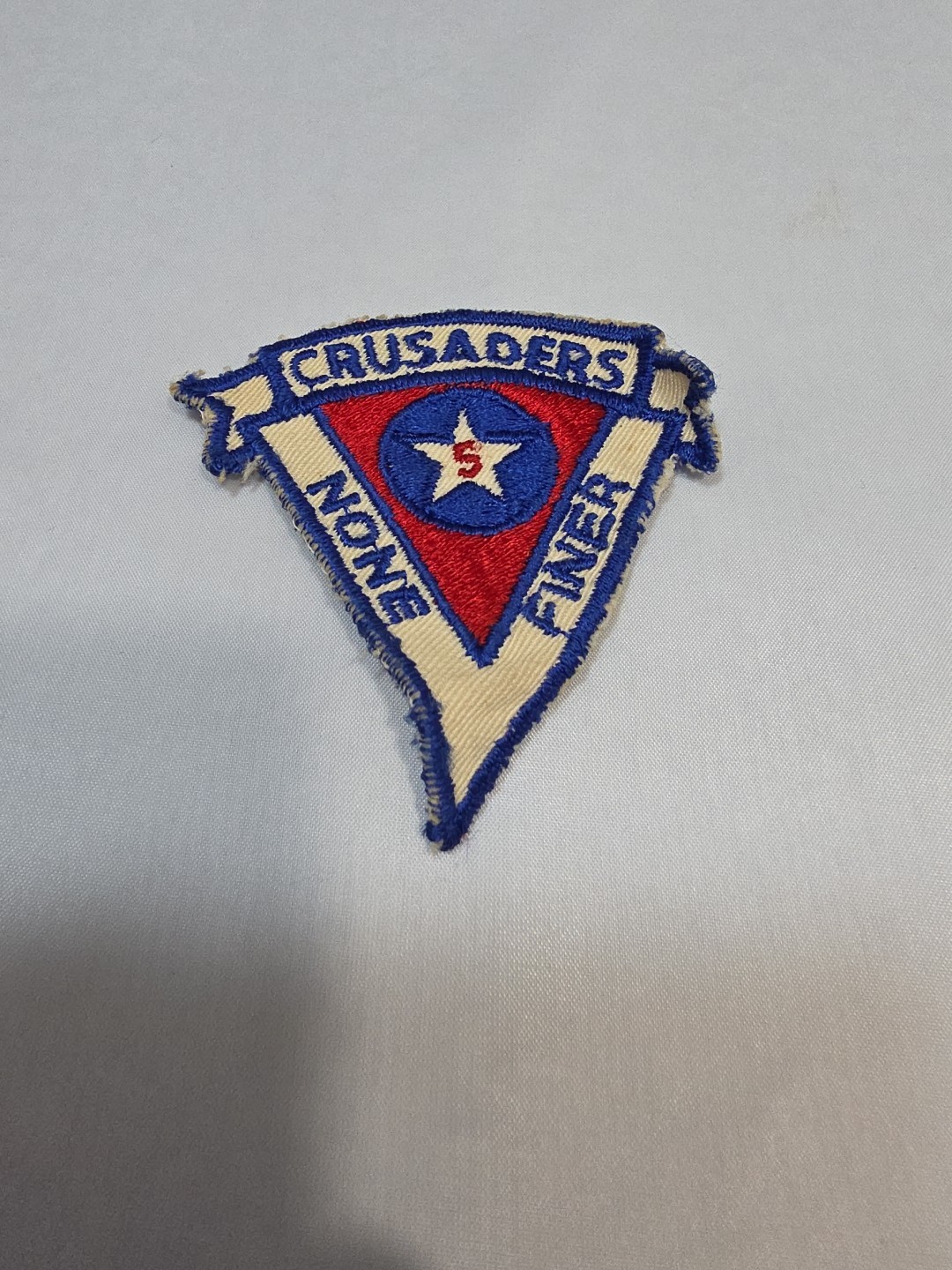 Vintage Crusader None Finer Embroidered Patch 3×3 Sew On