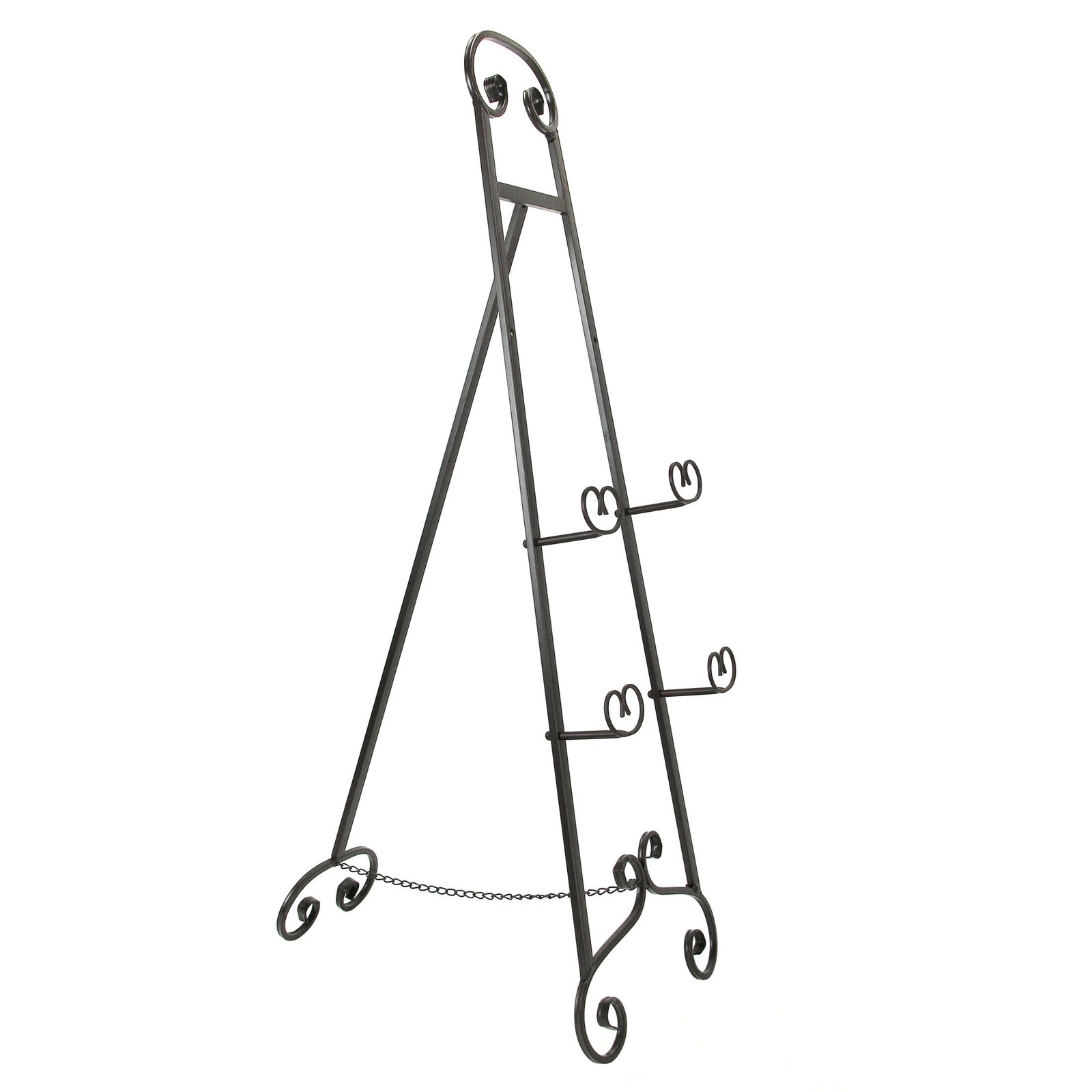 Private Label Large Bronze Finish Scroll Top Wrought Iron Art One Size, Brown