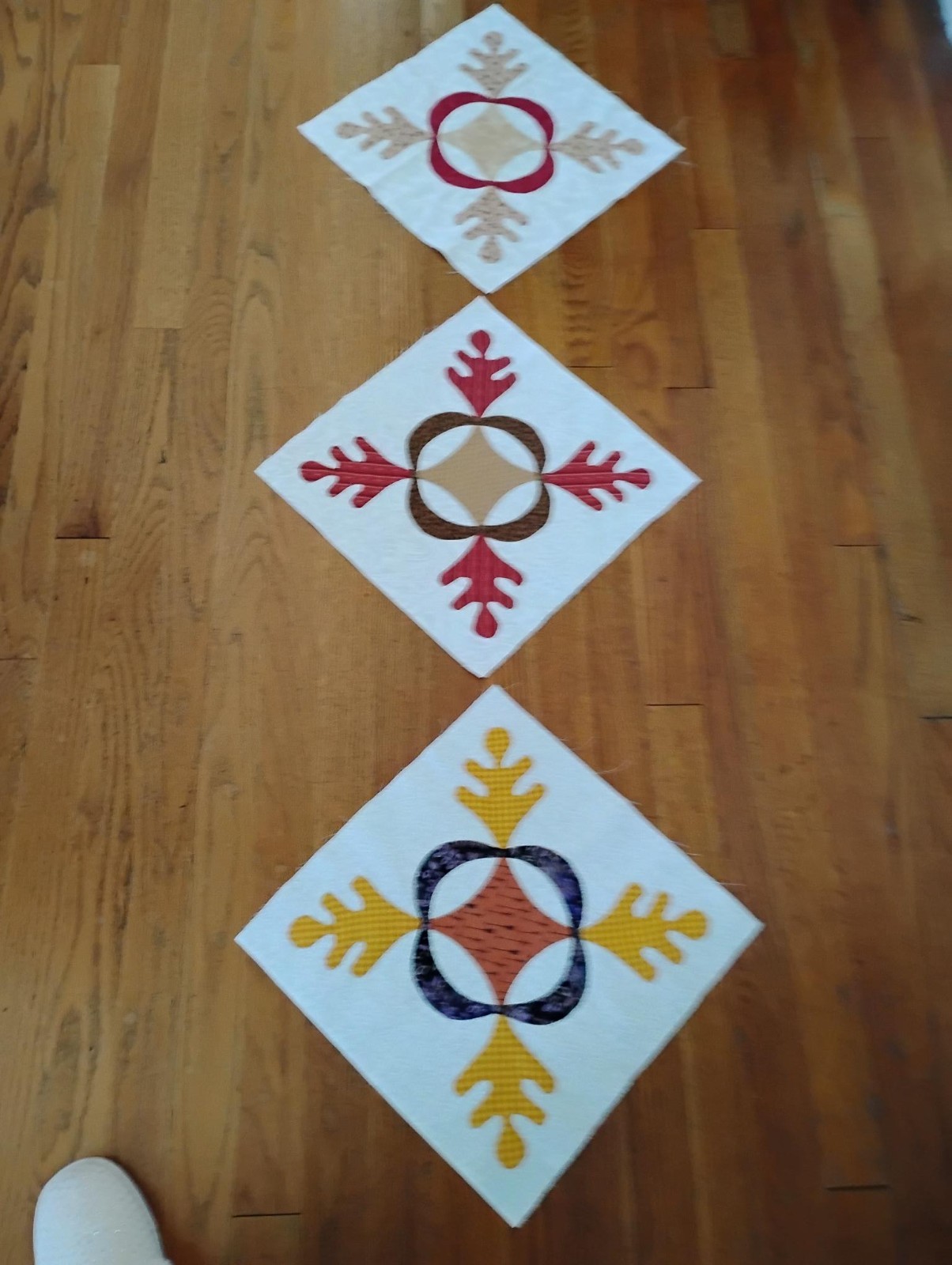 unfinished quilt blocks oak leaf pattern
