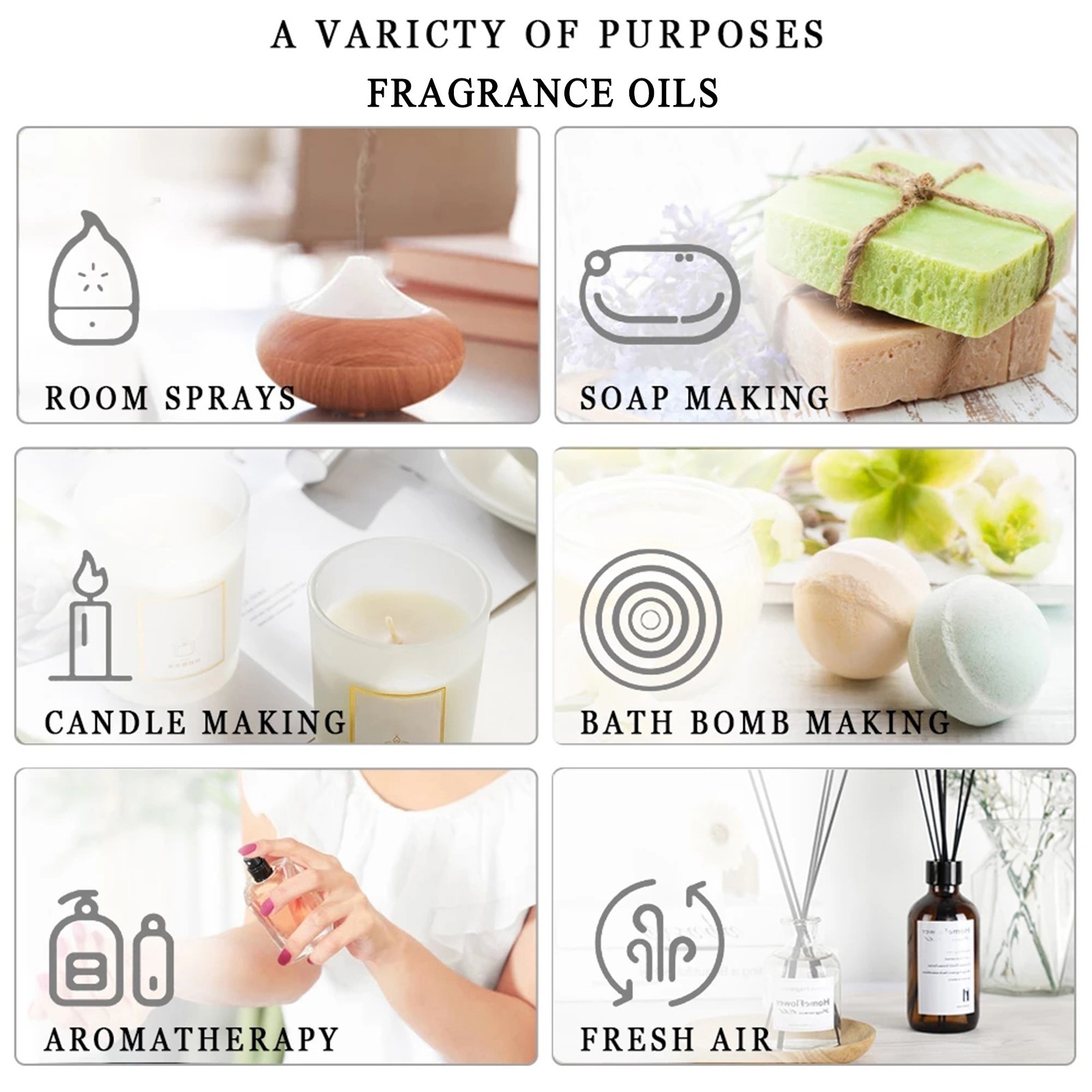 Pure Essential Oils Set – 9x 10mL Essential Oil Kit for Diffuser, Aromatherapy