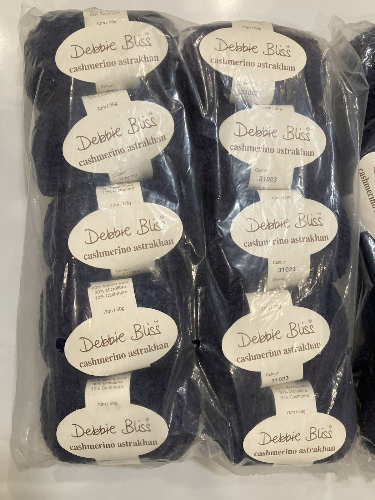 21 Skeins Luxury Debbie Bliss Cashmerino Astrakhan Yarn Navy Blue 31023