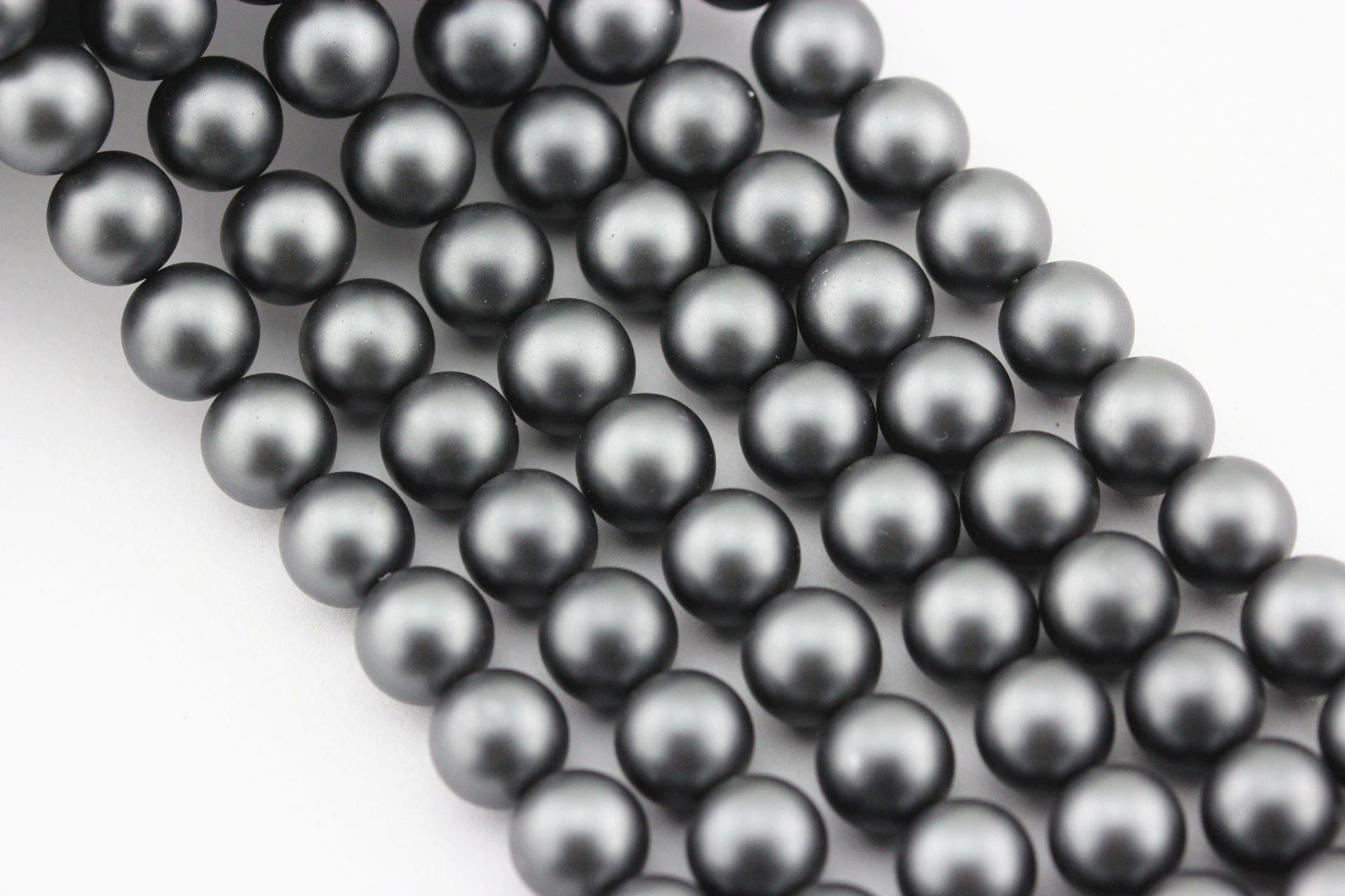 Gray Shell Pearl Matte Round Beads 6mm 8mm 10mm 15.5″ Strand