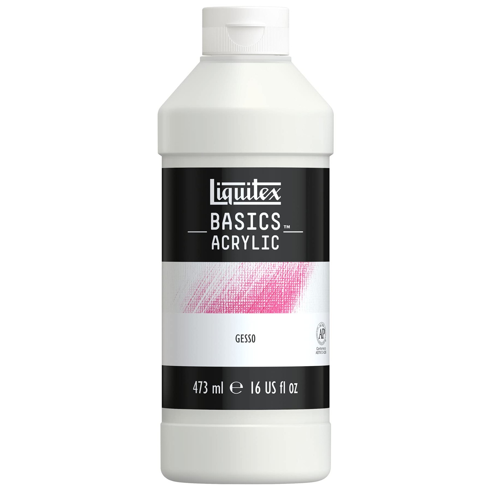 Liquitex BASICS Gesso Surface Prep Medium, 473ml 16 Fl Oz (Pack of 1), White