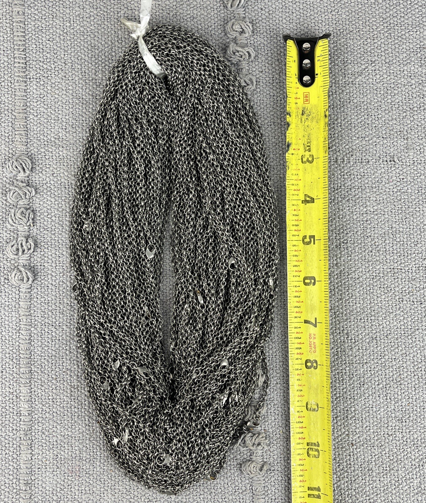 100pc Armor Silver Tone 24in Rolo Chain Crafting Jewelry Necklaces W Closure