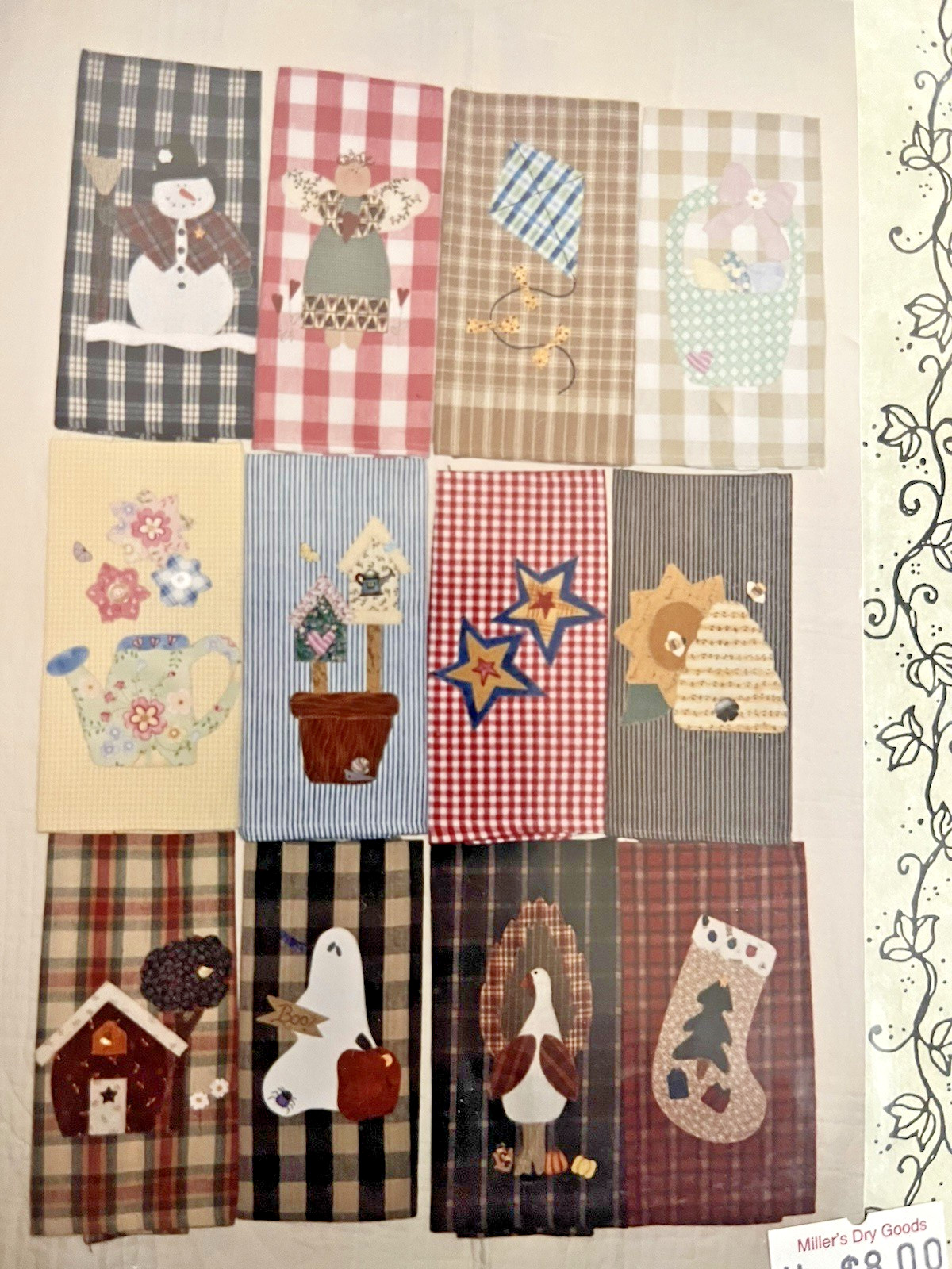 Lot 6 QUILT PATTERN Table Runners Seasonal Towels Varies Styles Pieced Applique