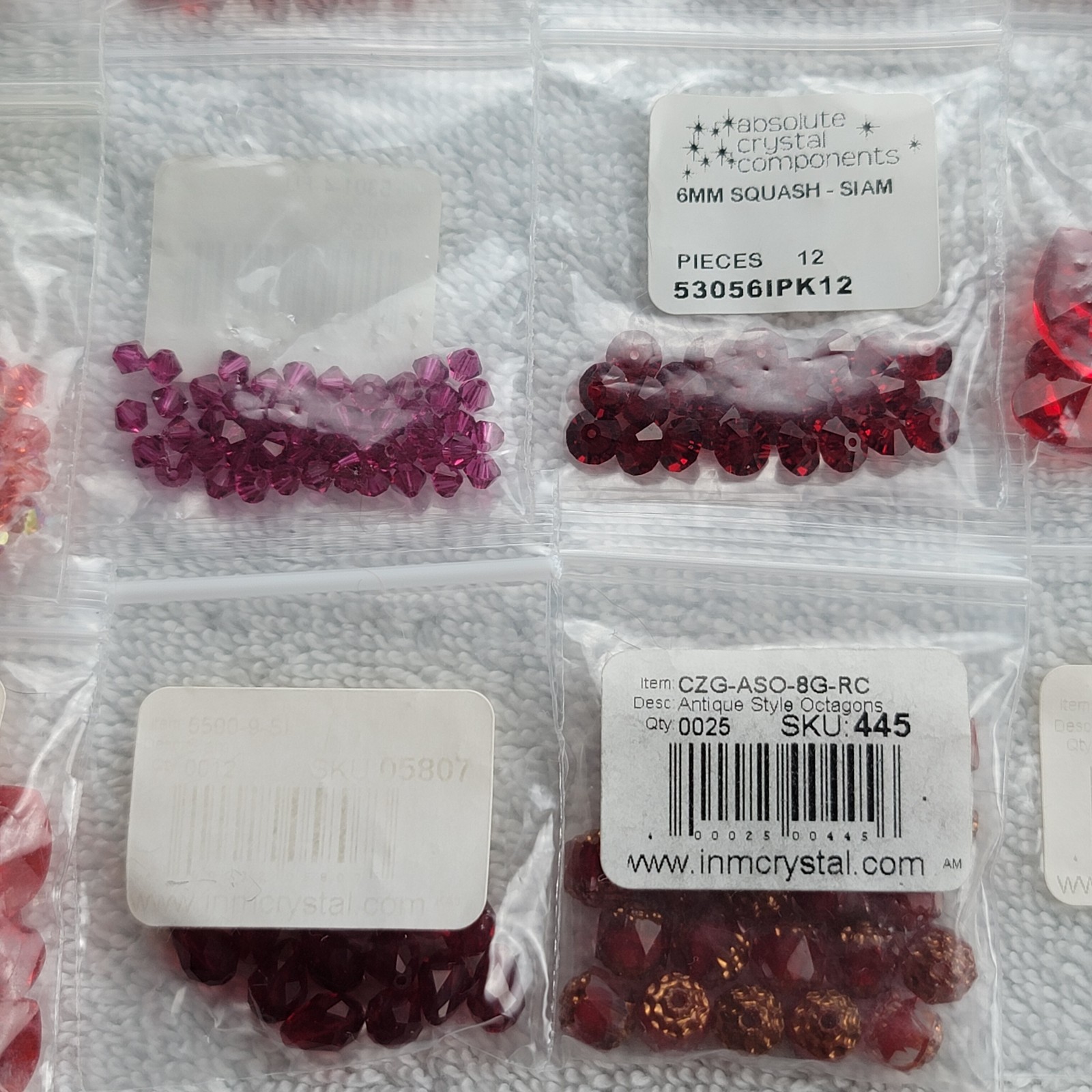 Swarovski Crystal Bead Lot Red Pink Siam AB Bicone Heart/Mixed Qty 5301 5328