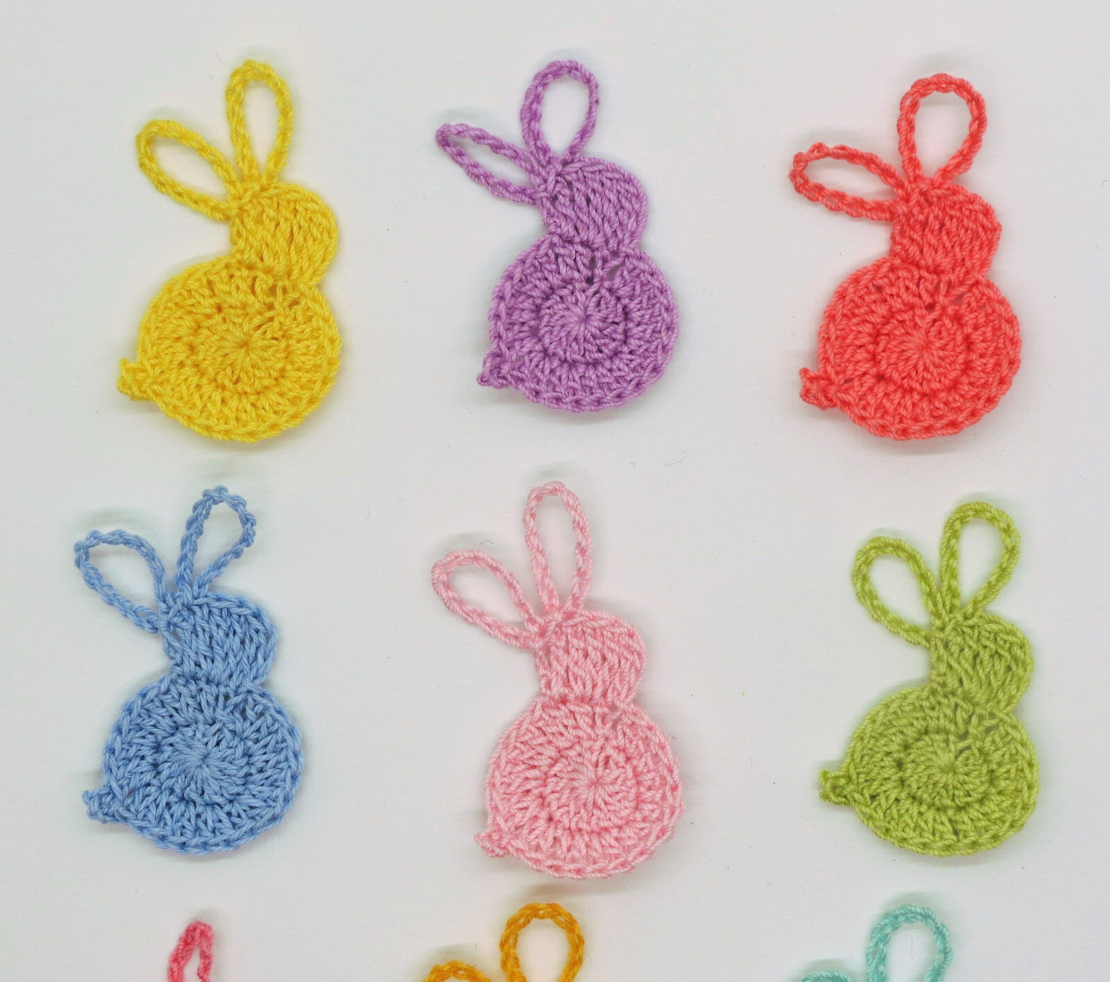 Crochet Easter Bunny Carrot Egg Embellishment Applique 9-12 pcs Cardmaking Craft