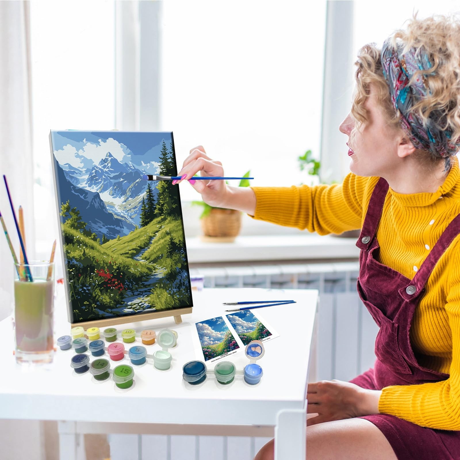 Landscape Paint by Numbers for Adults Beginner with Easel Mountain Paint PN09