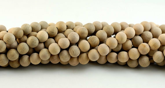 6mm 108PCS Natural Aromatic Indian Sandalwood Mala Beads Round (90182442-391)