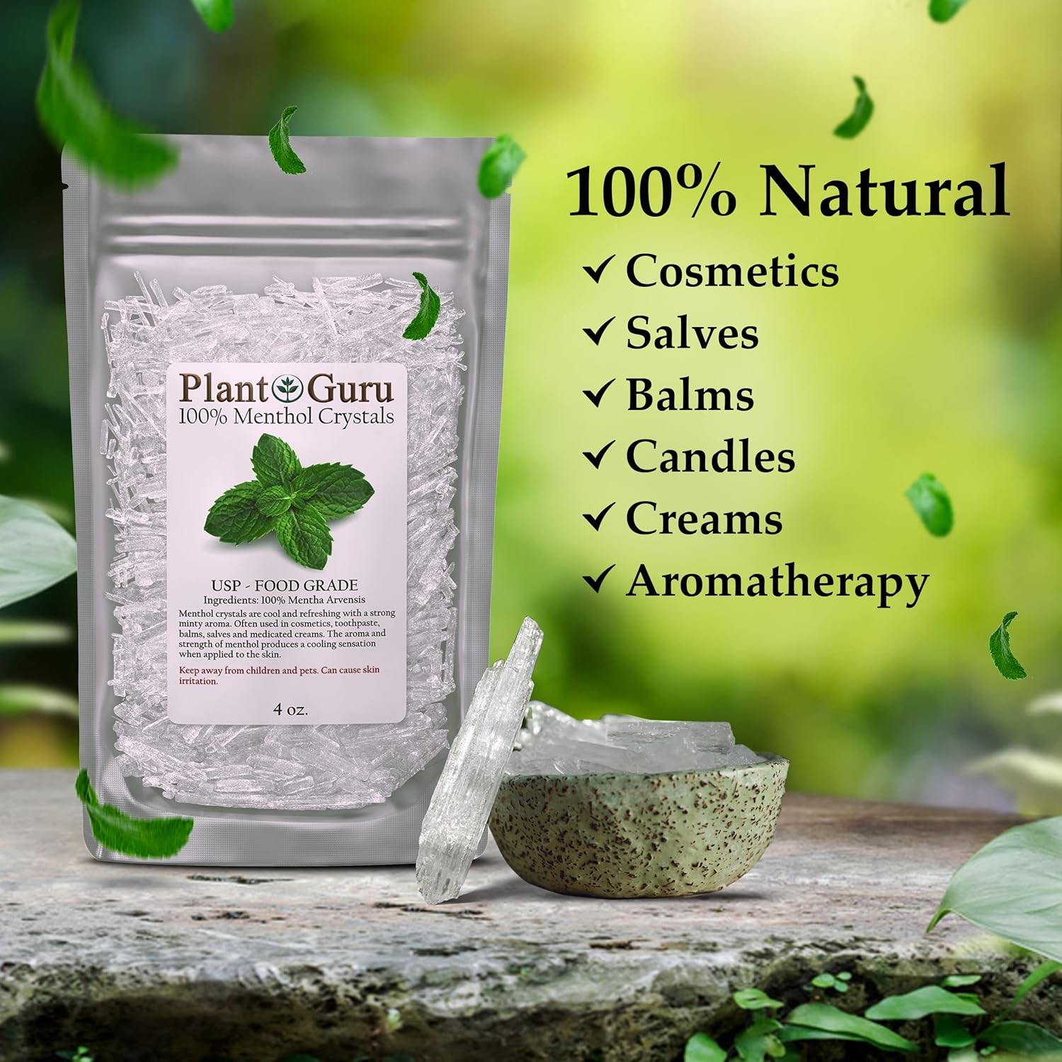 Menthol Crystals 5 lbs. Bulk Wholesale Mentha Arvensis 100% Pure Natural USP…