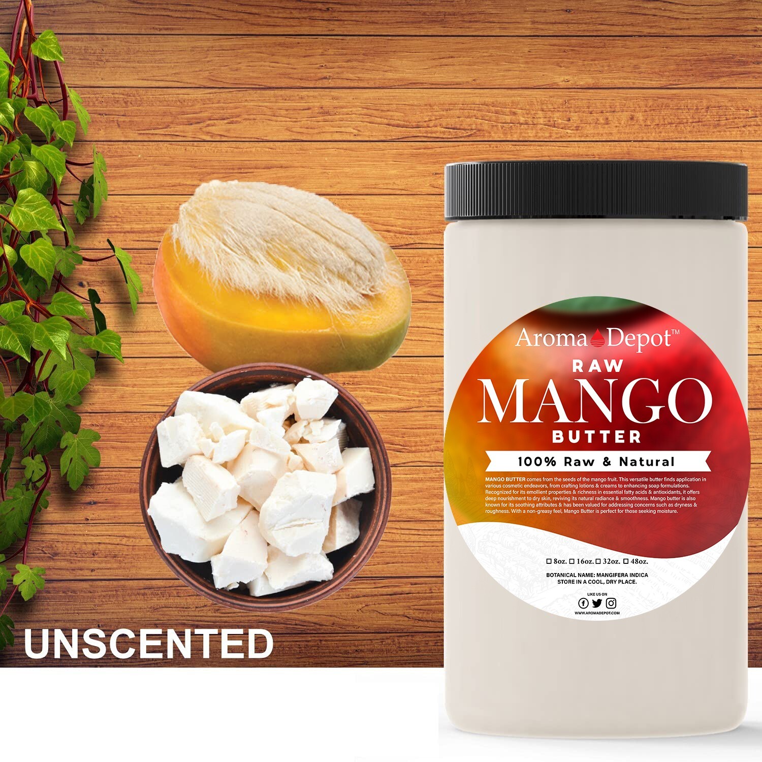 Shea Butter Cocoa Butter Mango Butter 8 oz. 100% Pure Natural Unrefined TRIO SET