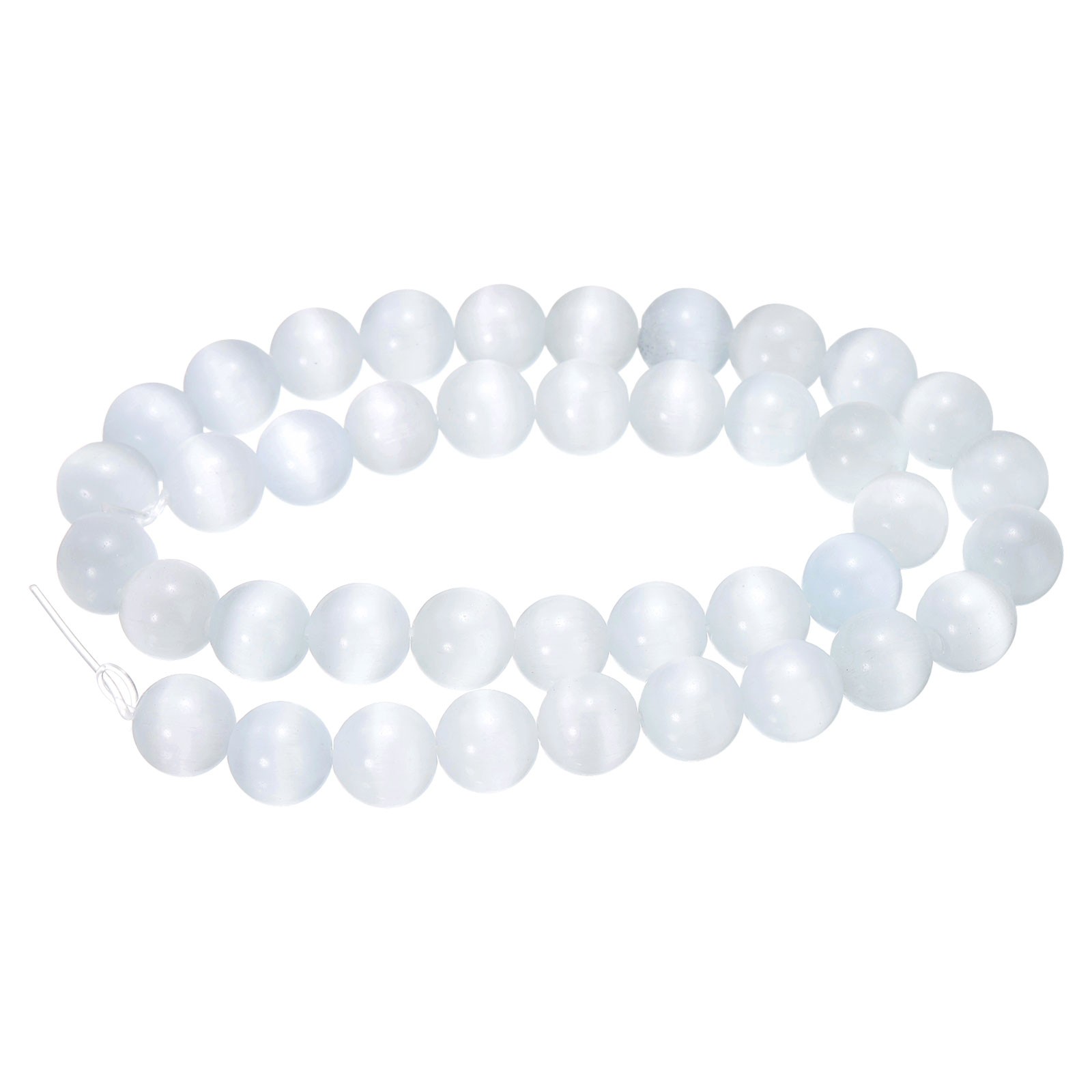 38pcs White Cat’s Eye Stone Beads 10mm Round Crystal Loose Bead