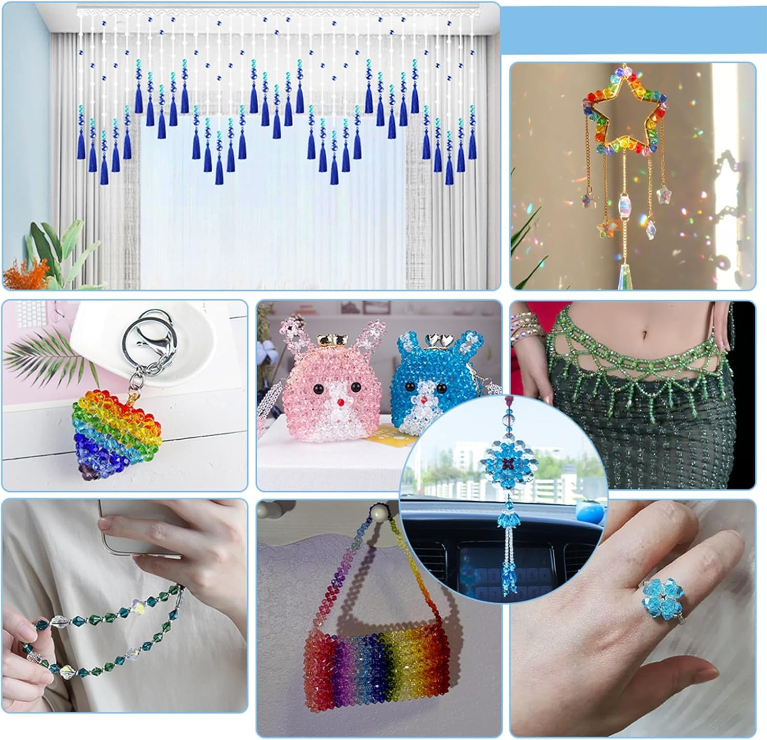 2160Pcs 6Mm Crystal Beads Bicone Bracelet Bead Faceted Acrylic Beads 24 Colors R