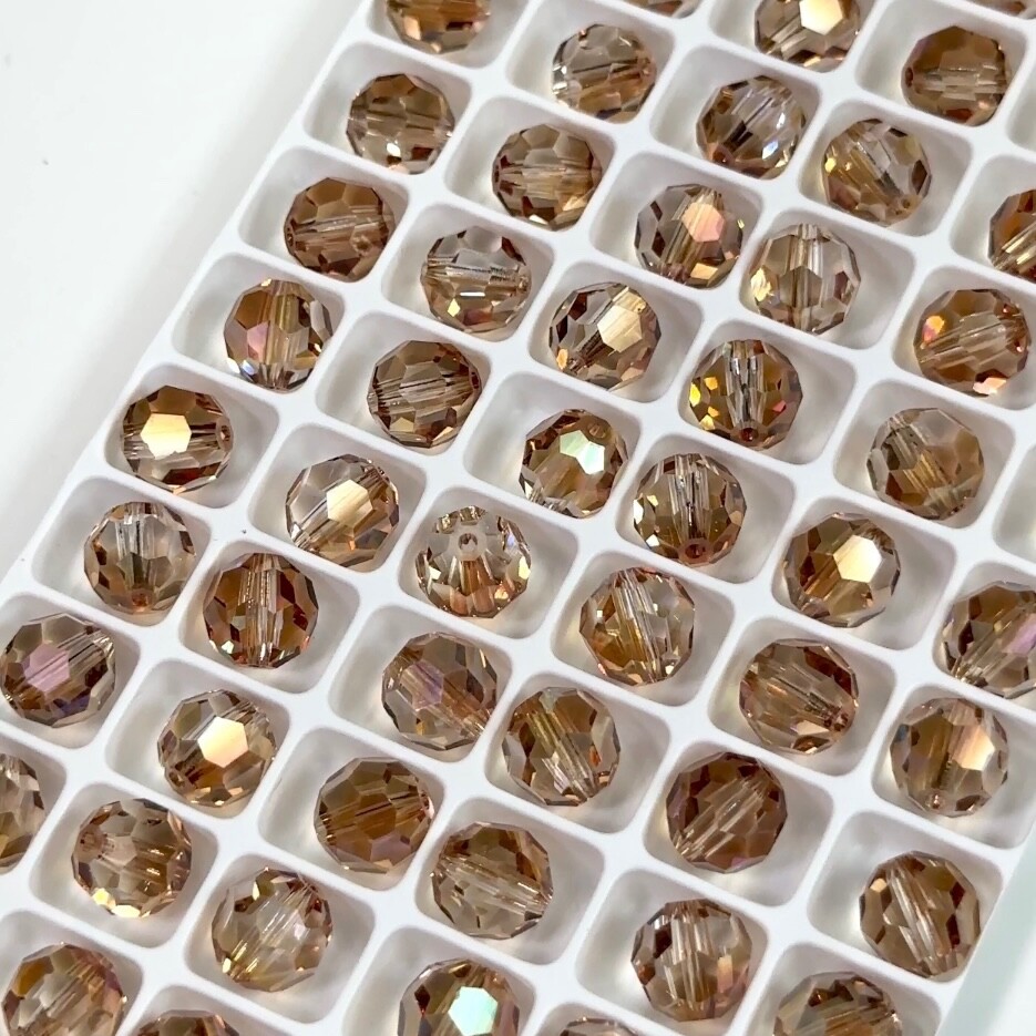 Preciosa Czech Round MC Faceted Crystals Crystal Celsian Half coated Beads 8mm