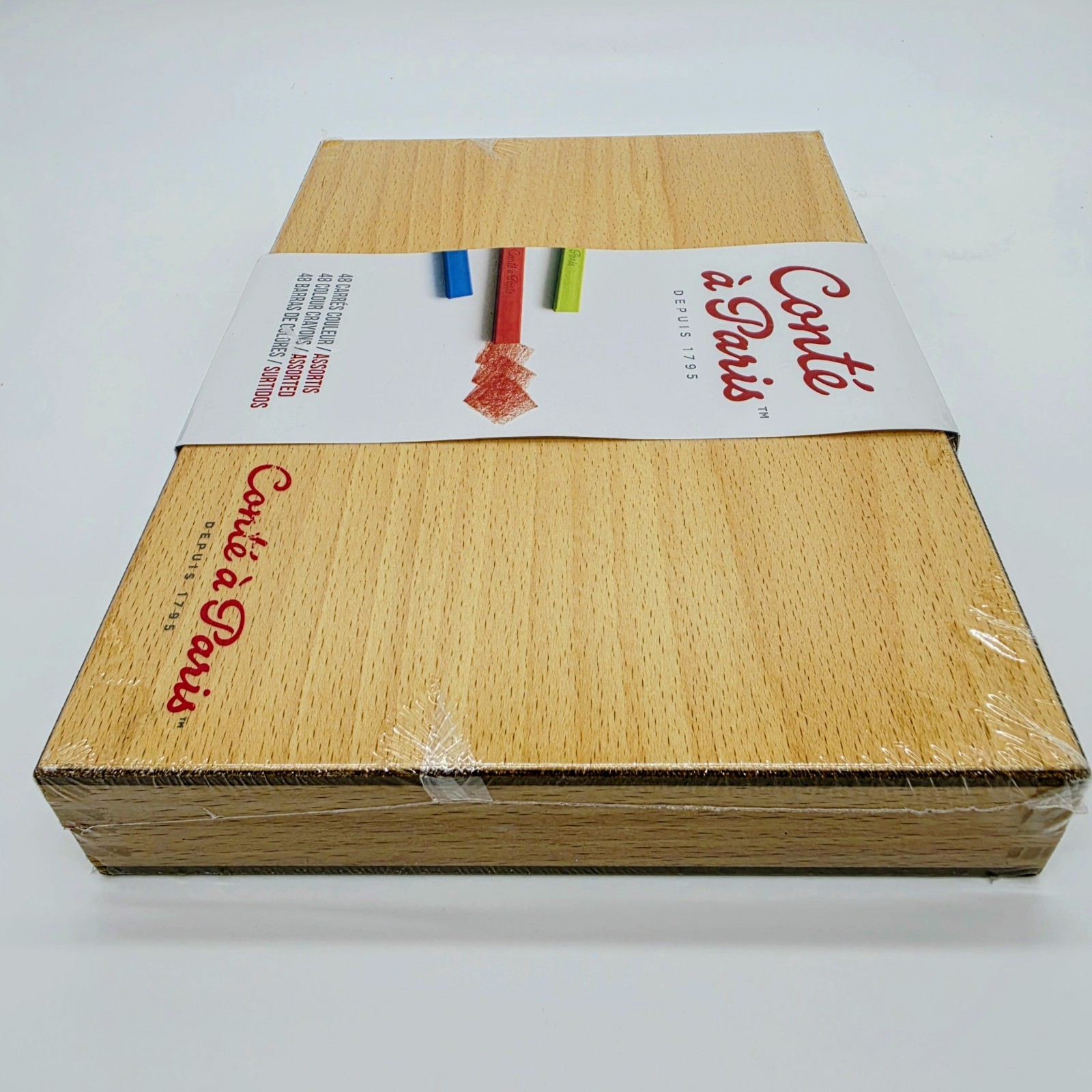 ✨NEW/SEALED✨ Conté à Paris Colour Pastel Carré Wood Box, Set of 48, Assorted