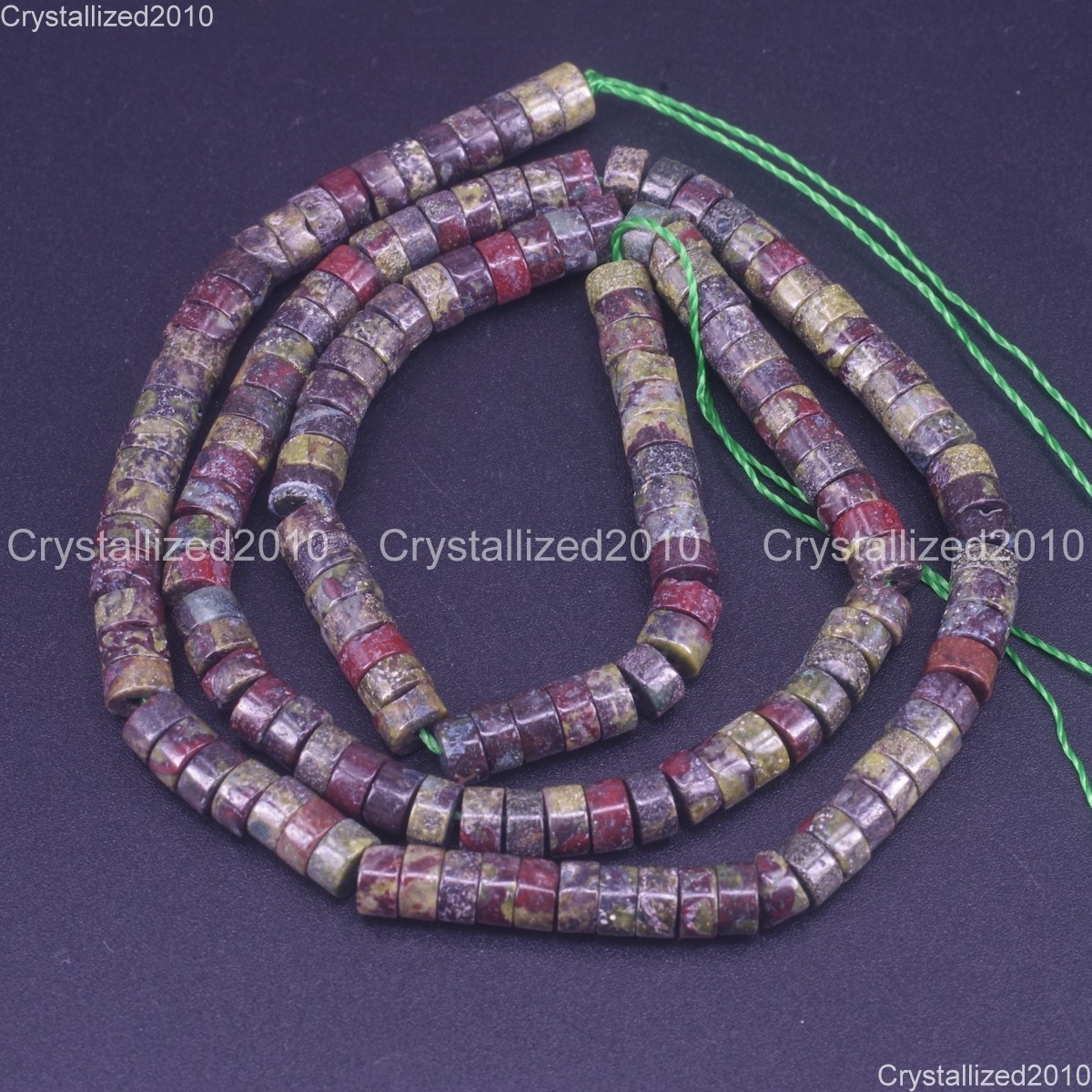 Natural Gemstones Heishi Cylinder Disc Spacer Beads Jewelry Making 2x4mm 15.5″