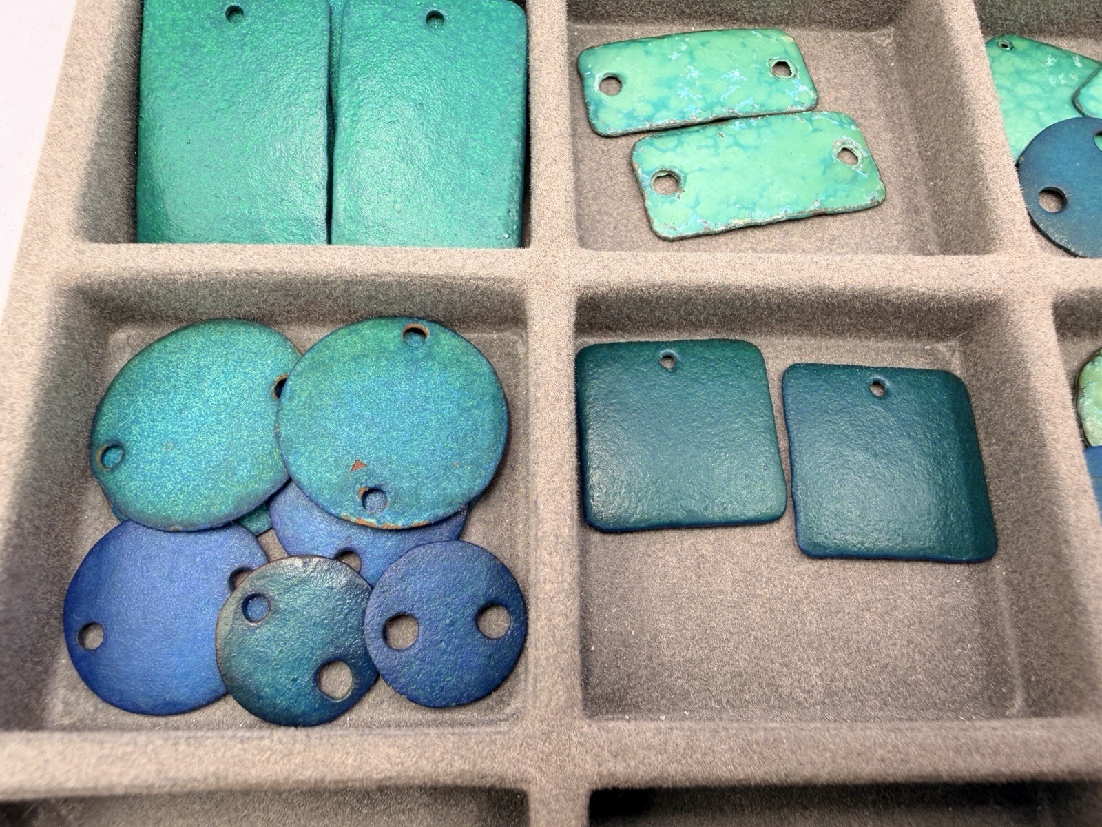 125+ Pcs Vintage Artisan Metal Enamel Pendants Charms Craft Findings Purple Blue
