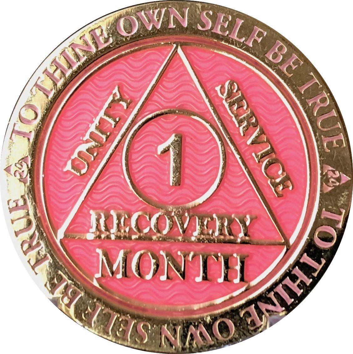 1 Month AA Medallion Reflex Pink Gold Plated 30 Day Chip