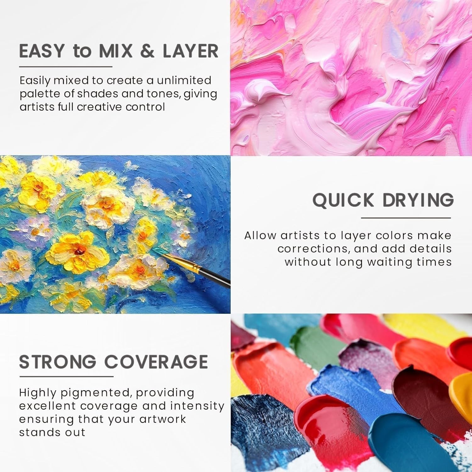 40 PCS Acrylic Paint Set – 24 Colors (2oz/60ml) with Brushes, Knives & Palett…