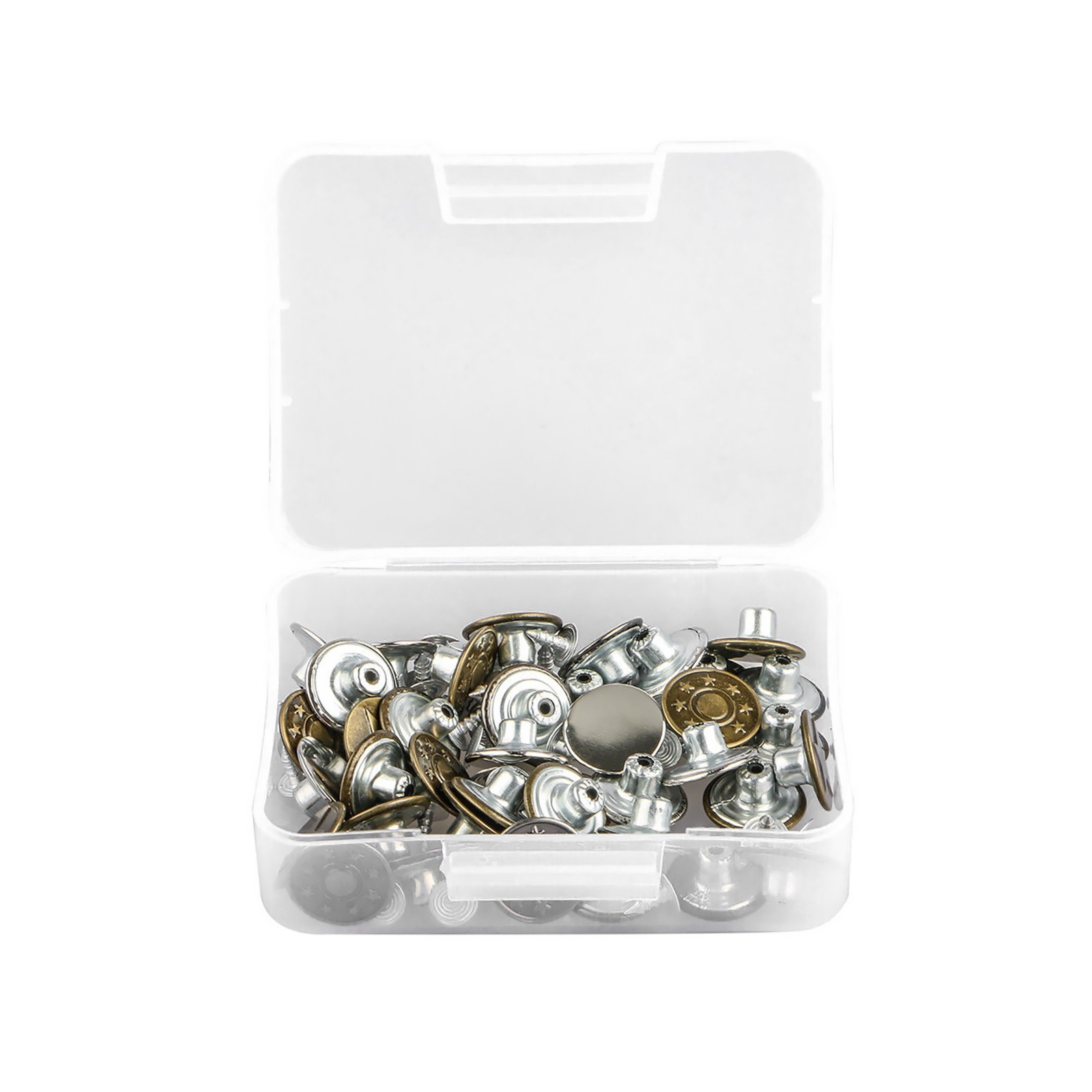 40pcs 17mm Metal Hammer on Denim Replacement Rhinestone Jeans Studs Buttons