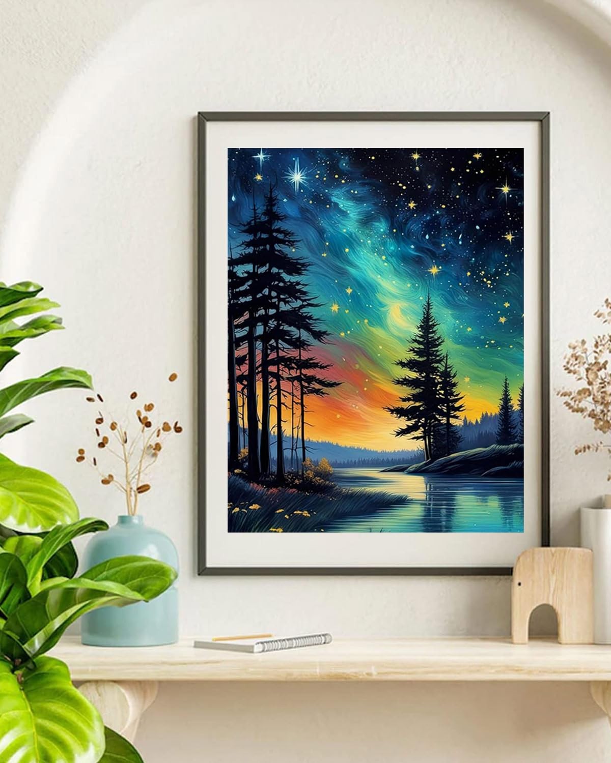 TOCARE Aurora Paint by Numbers Kit for Adults,Aurora Borealis Adult Paint by …