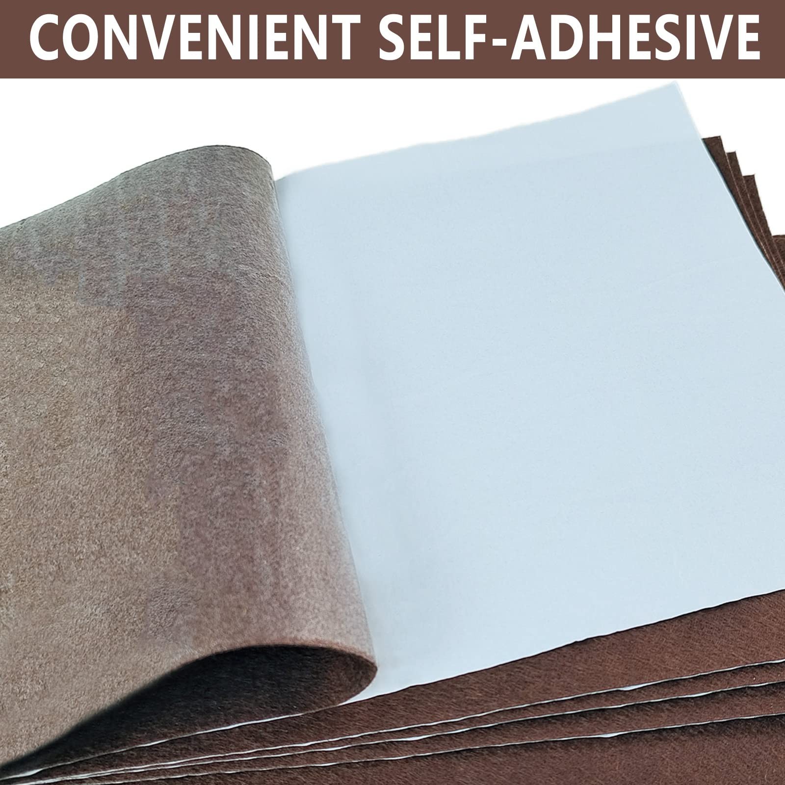 Self Adhesive Felt Sheets, 11 Pieces Stiff Sticky Felt, 8″x12″ Brown