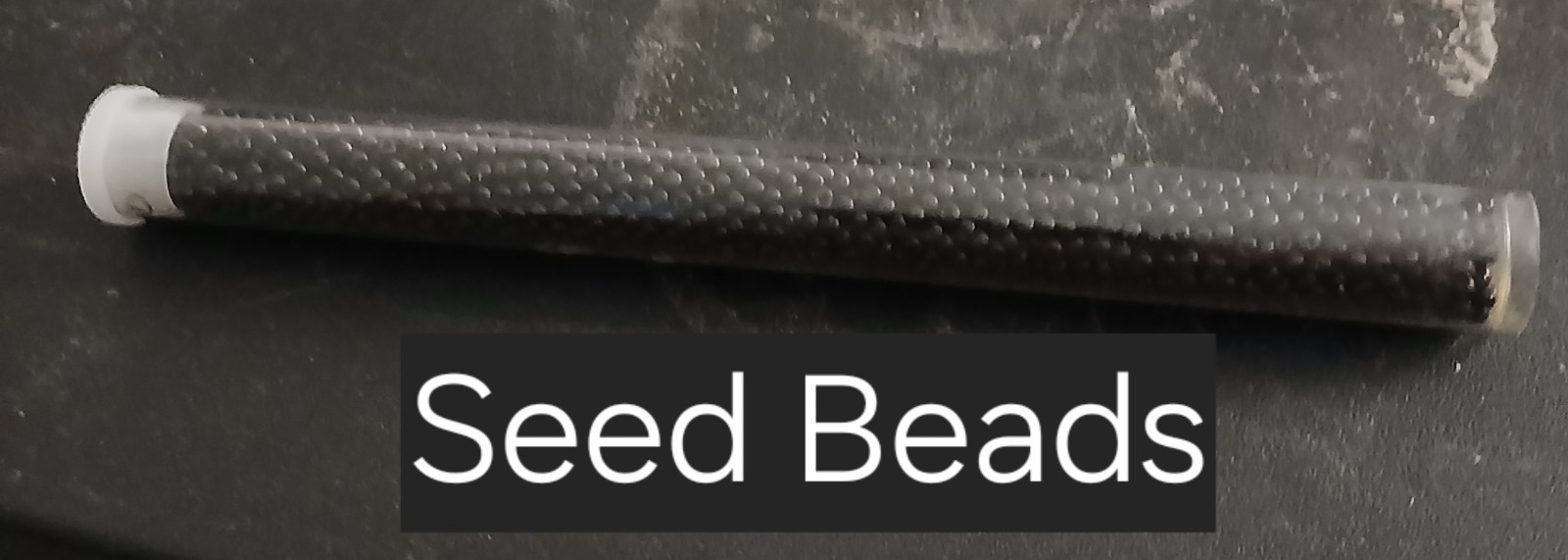 Black Round Seed/Cylinder Beads 1.9 mm or Less in Clear Plastic Tube