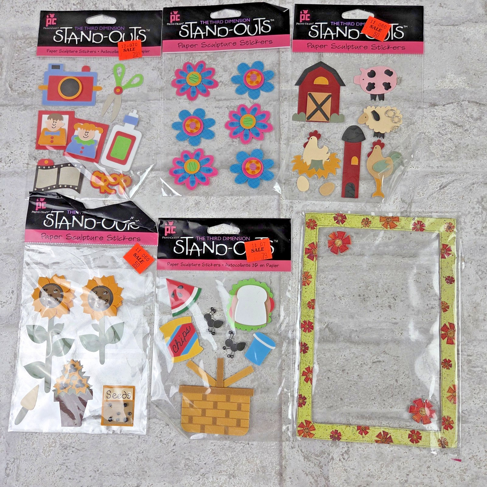 Mixed Lot Of 60 Pkgs NEW Scrapbook Stickers Jolees Stand Outs Stickopotmus