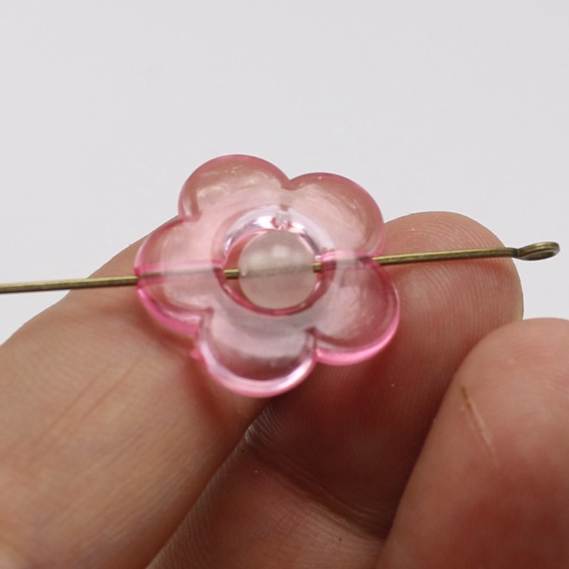 Craft DIY Mixed Colour Transparent Acrylic Charm Beads Various Rose Flower Shape