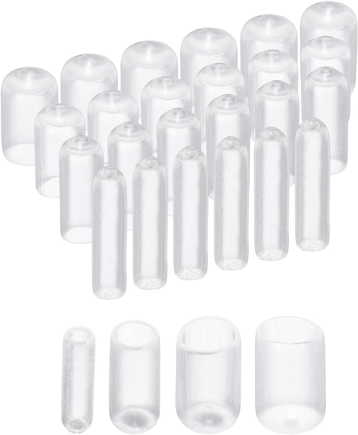 40pc Clear Vinyl Round End Caps 1/8″-1/2″ for Floor and Furniture Safety