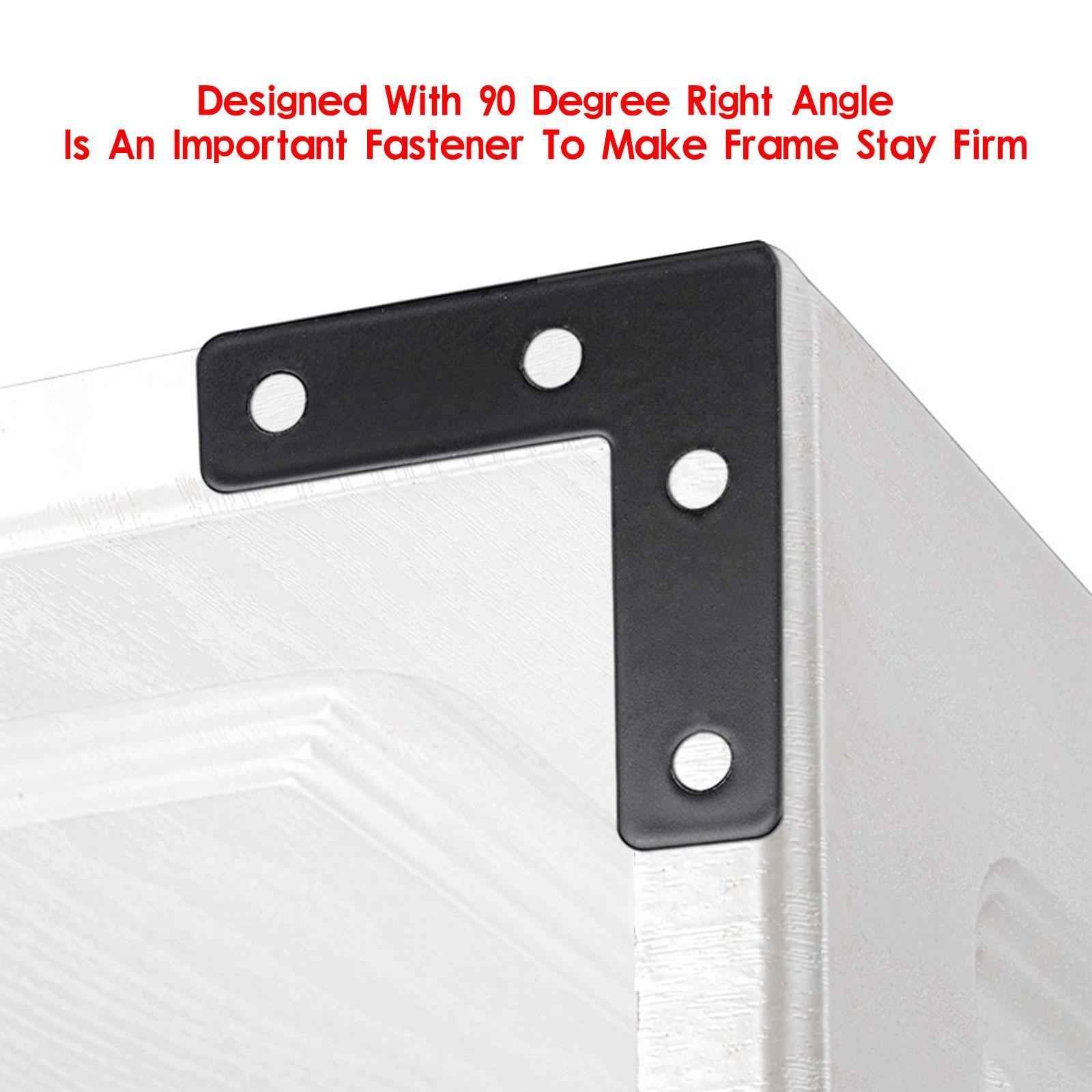 100 Pack Corner Flat 90 Degree Right Angle Bracket Joint