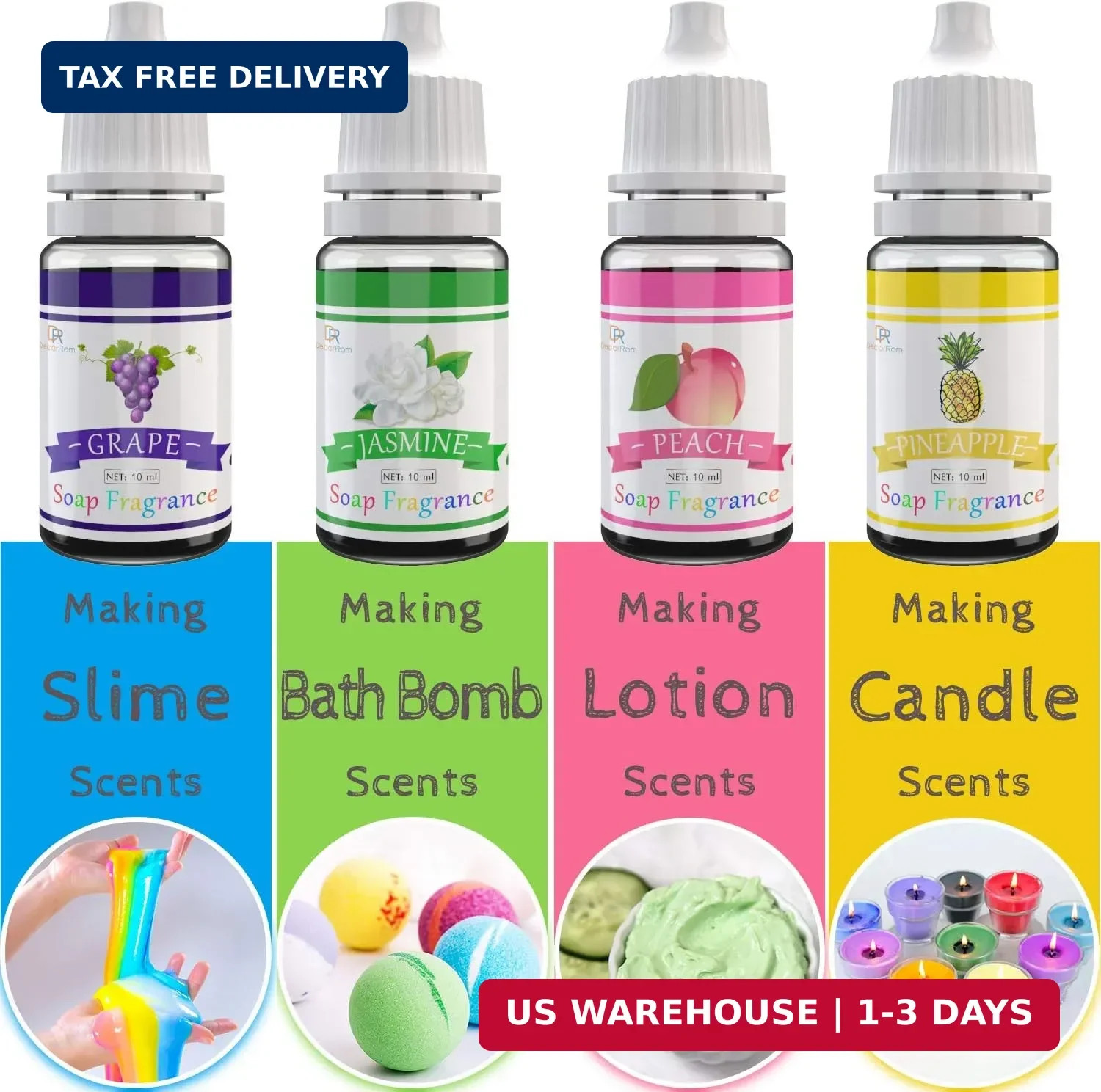 Soap Fragrance Oil – 12 Liquid Soap Scents Set for Bath Bomb Making, Soap Making