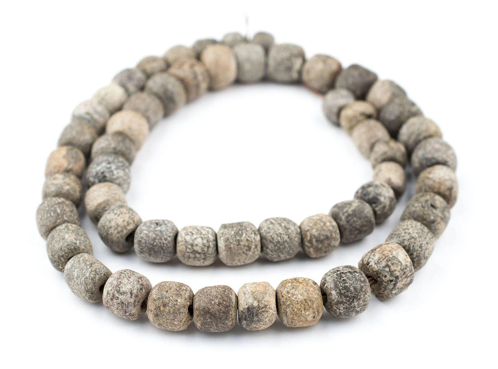 Fossilized Stegodon Stone Beads 10mm Indonesia Brown Round Gemstone Large Hole