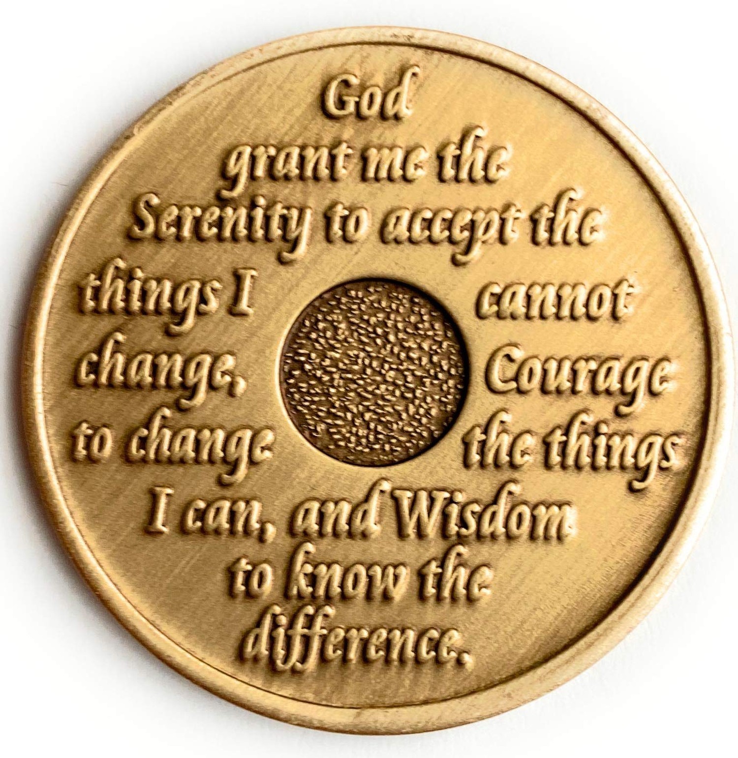1 Month AA Medallion Traditional Style Raised Center 30 Day Sobriety Chip