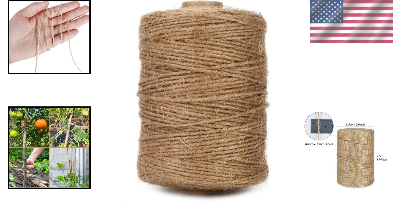 Eco-Friendly 500ft Jute Twine – Durable Craft Rope for Weddings & Festive Events