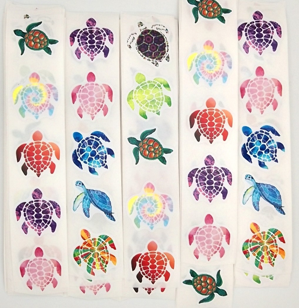 30 Colorful Turtle Stickers/Scrapbooking/Crafts/Journals/Diary/Mail/1 inch